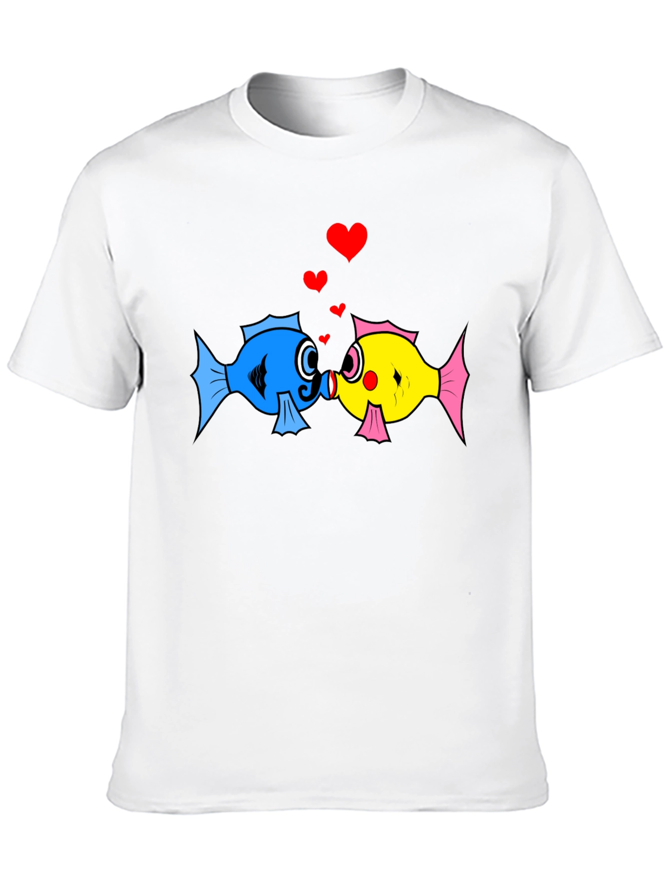 Fish Love T-Shirt: Cute Cartoon Kissing Fish Design