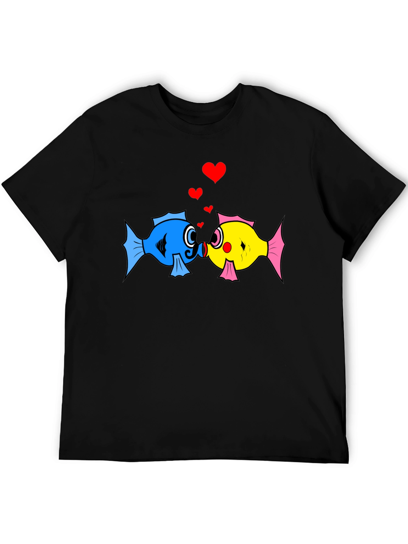 Fish Love T-Shirt: Cute Cartoon Kissing Fish Design