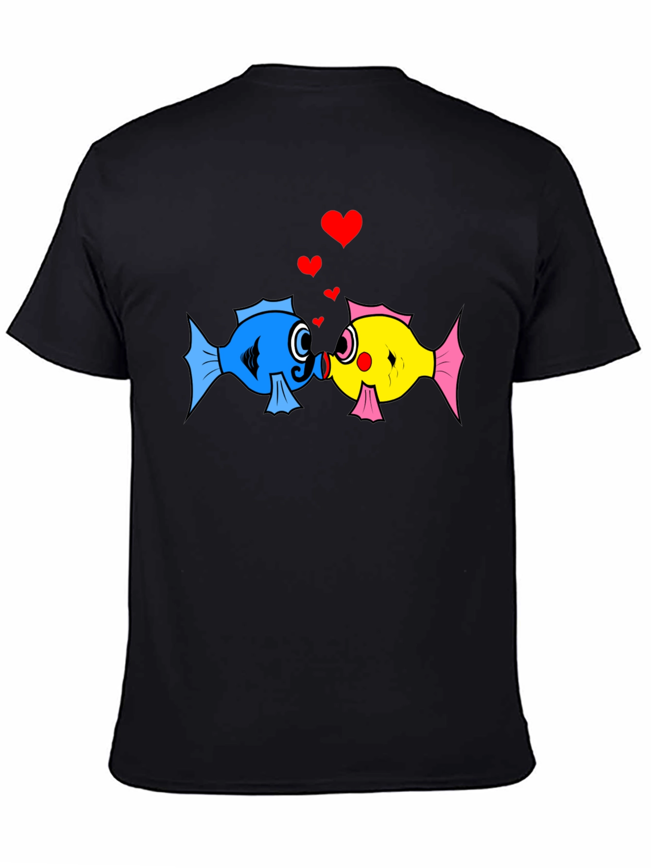 Fish Love T-Shirt: Cute Cartoon Kissing Fish Design