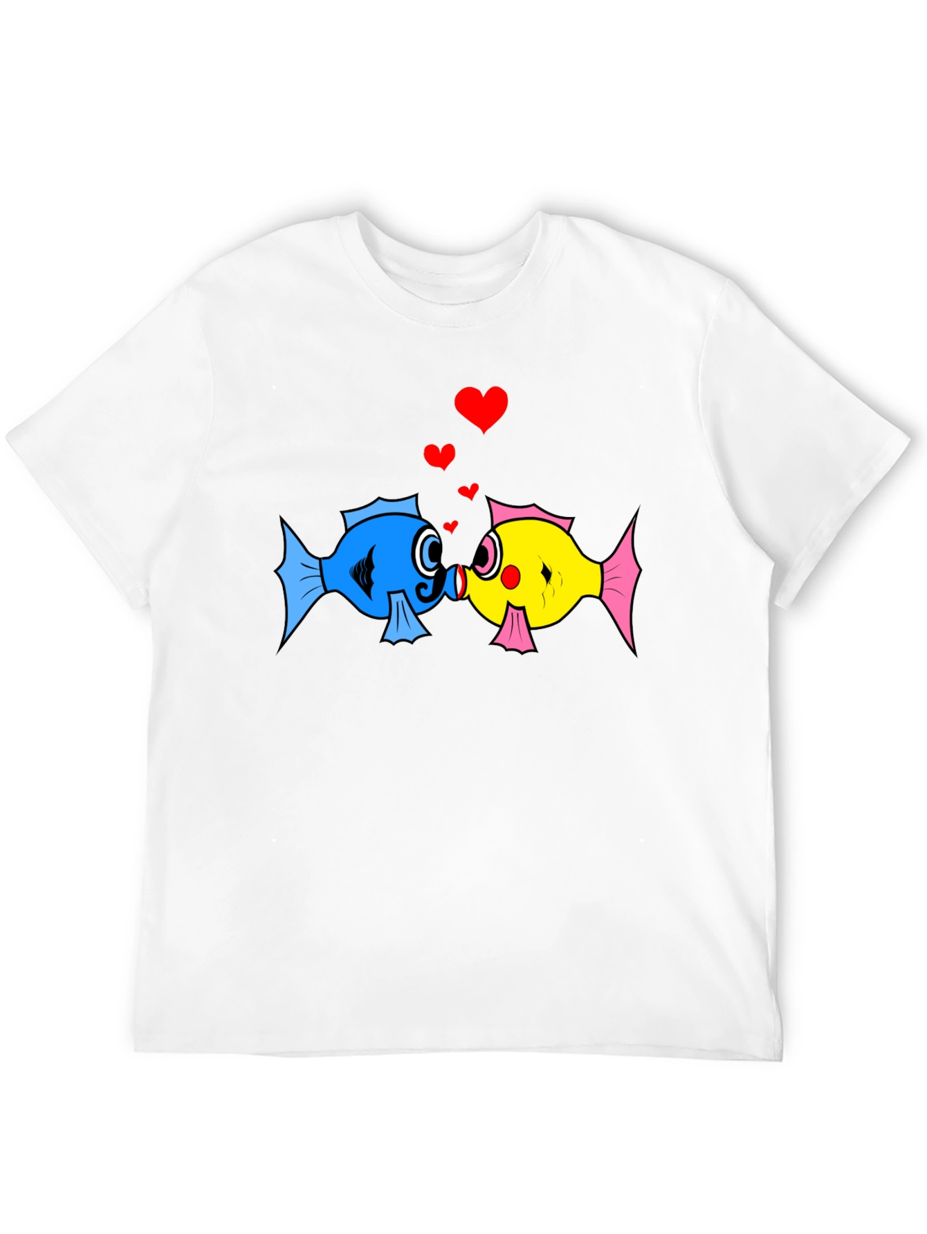 Fish Love T-Shirt: Cute Cartoon Kissing Fish Design