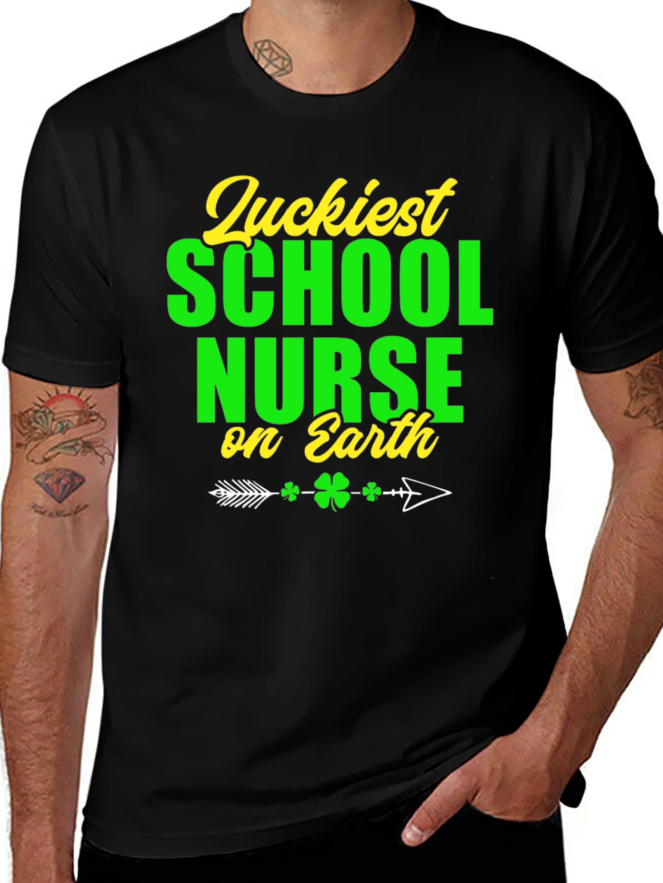 Luckiest School Nurse On Earth St. Patricks Day T-Shirt