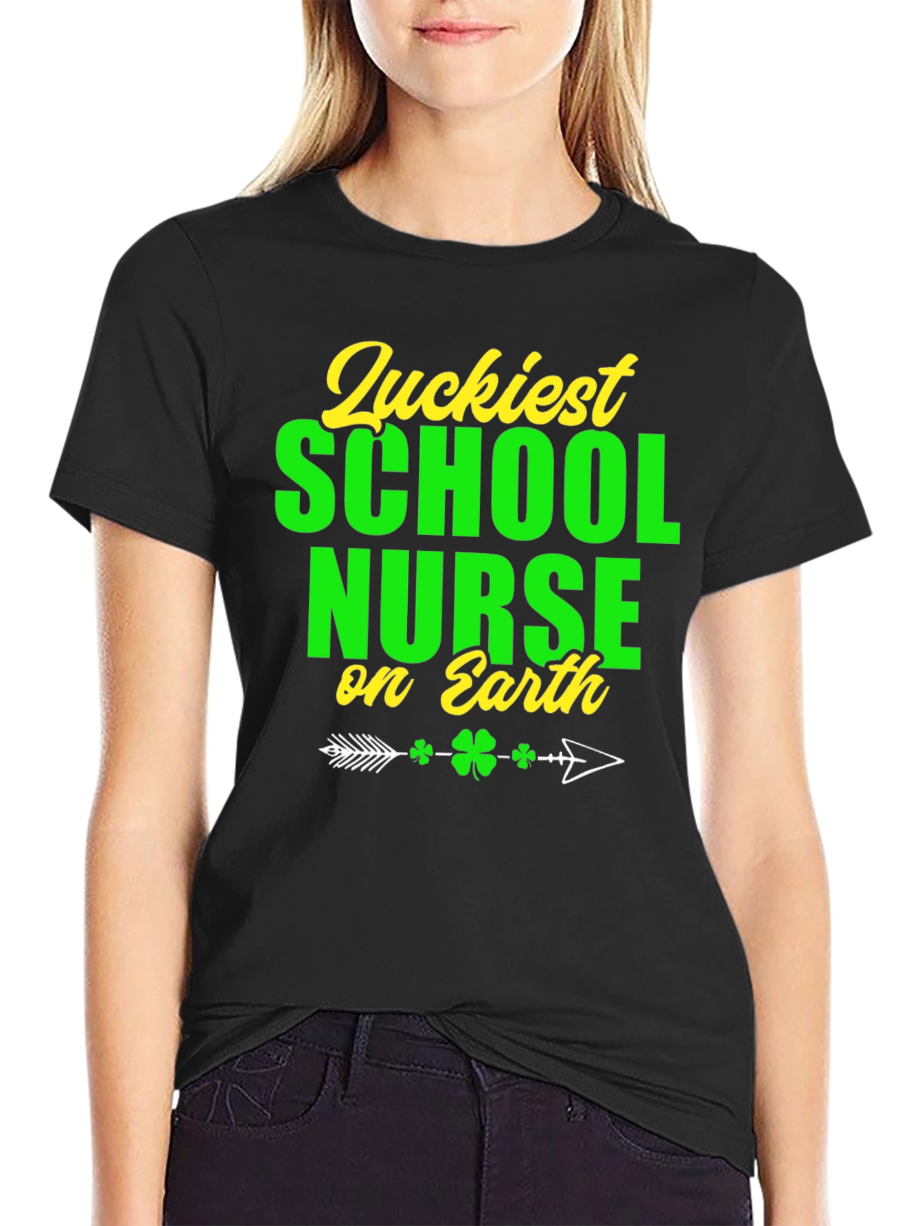 Luckiest School Nurse On Earth St. Patricks Day T-Shirt