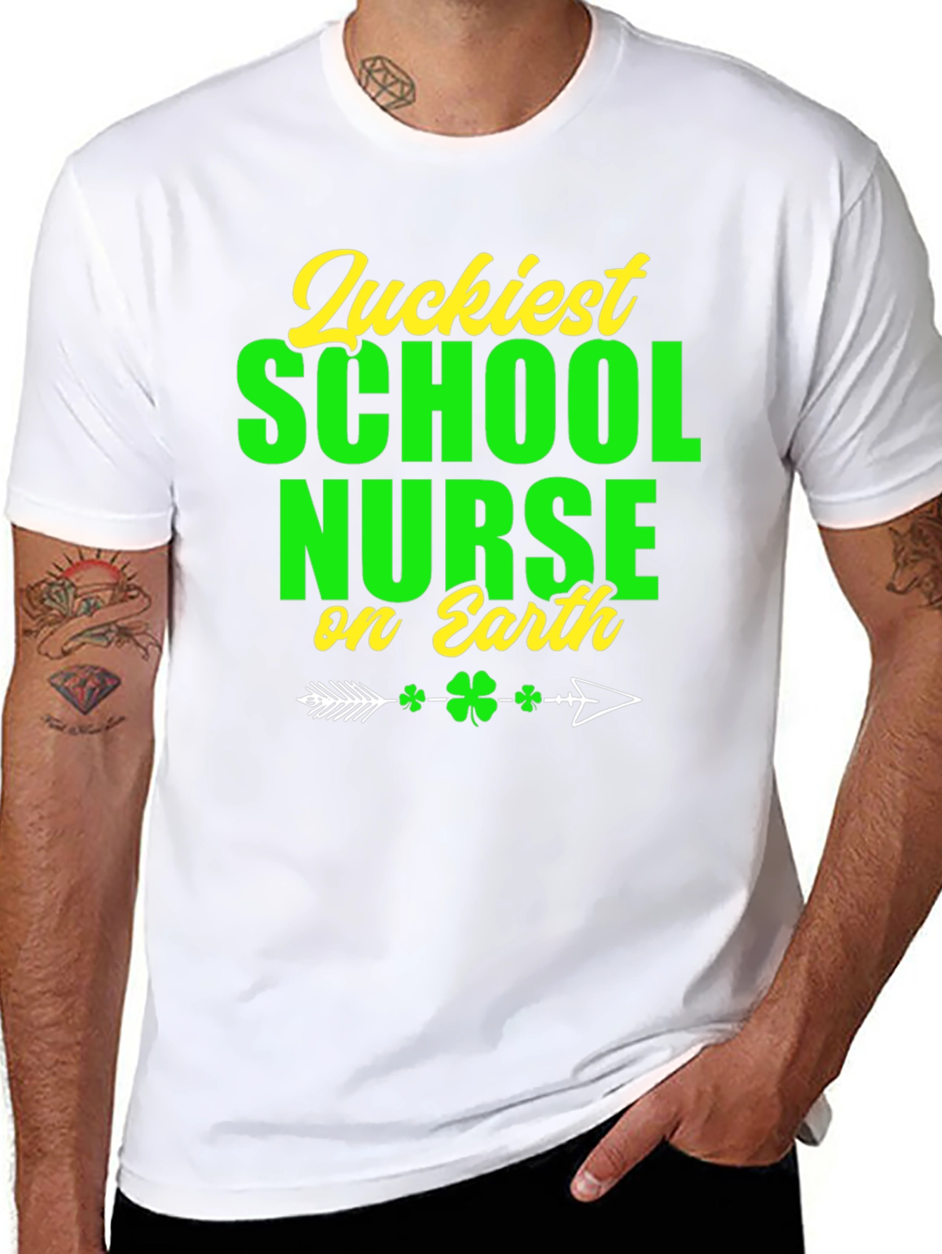 Luckiest School Nurse On Earth St. Patricks Day T-Shirt