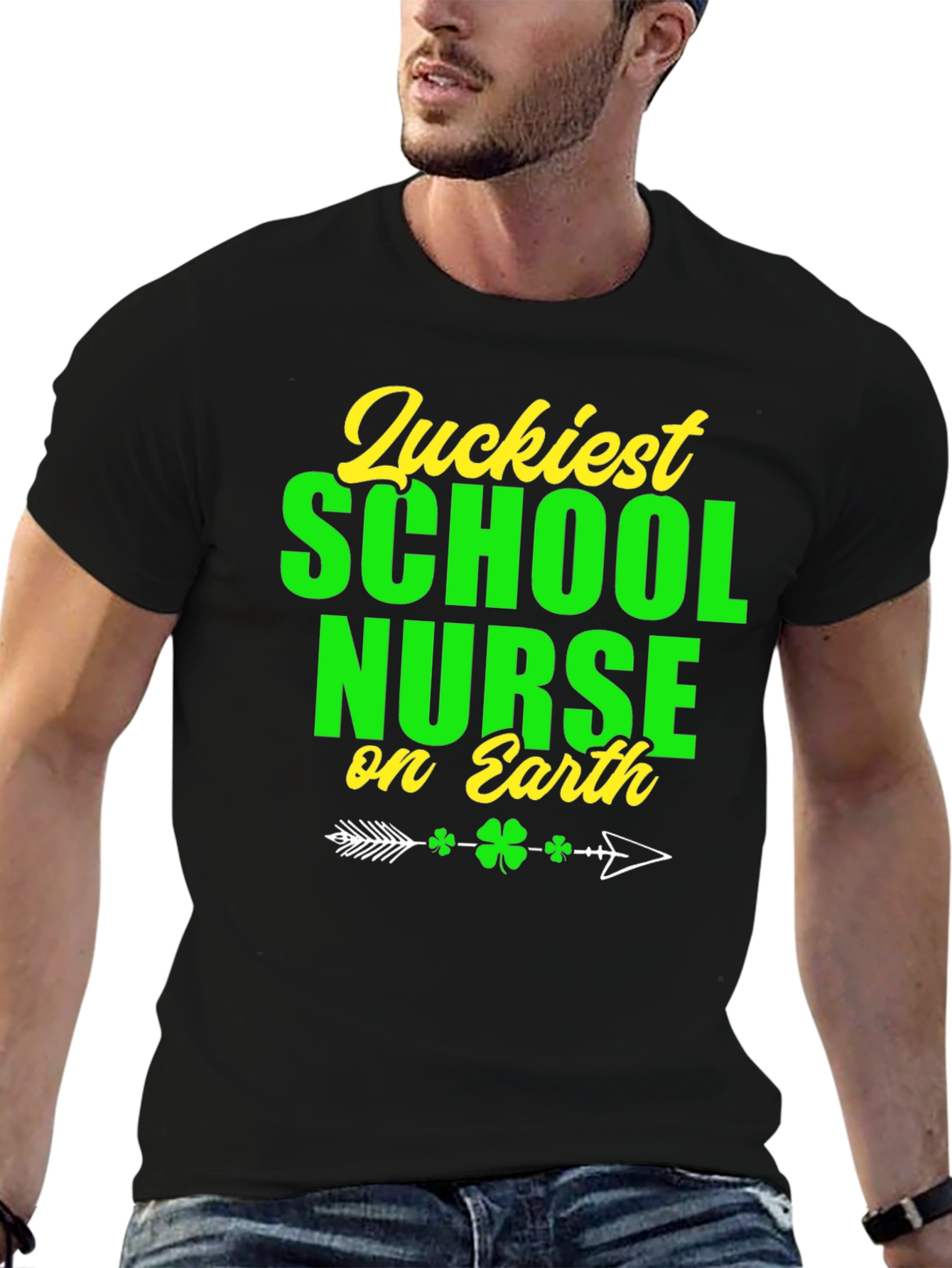 Luckiest School Nurse On Earth St. Patricks Day T-Shirt