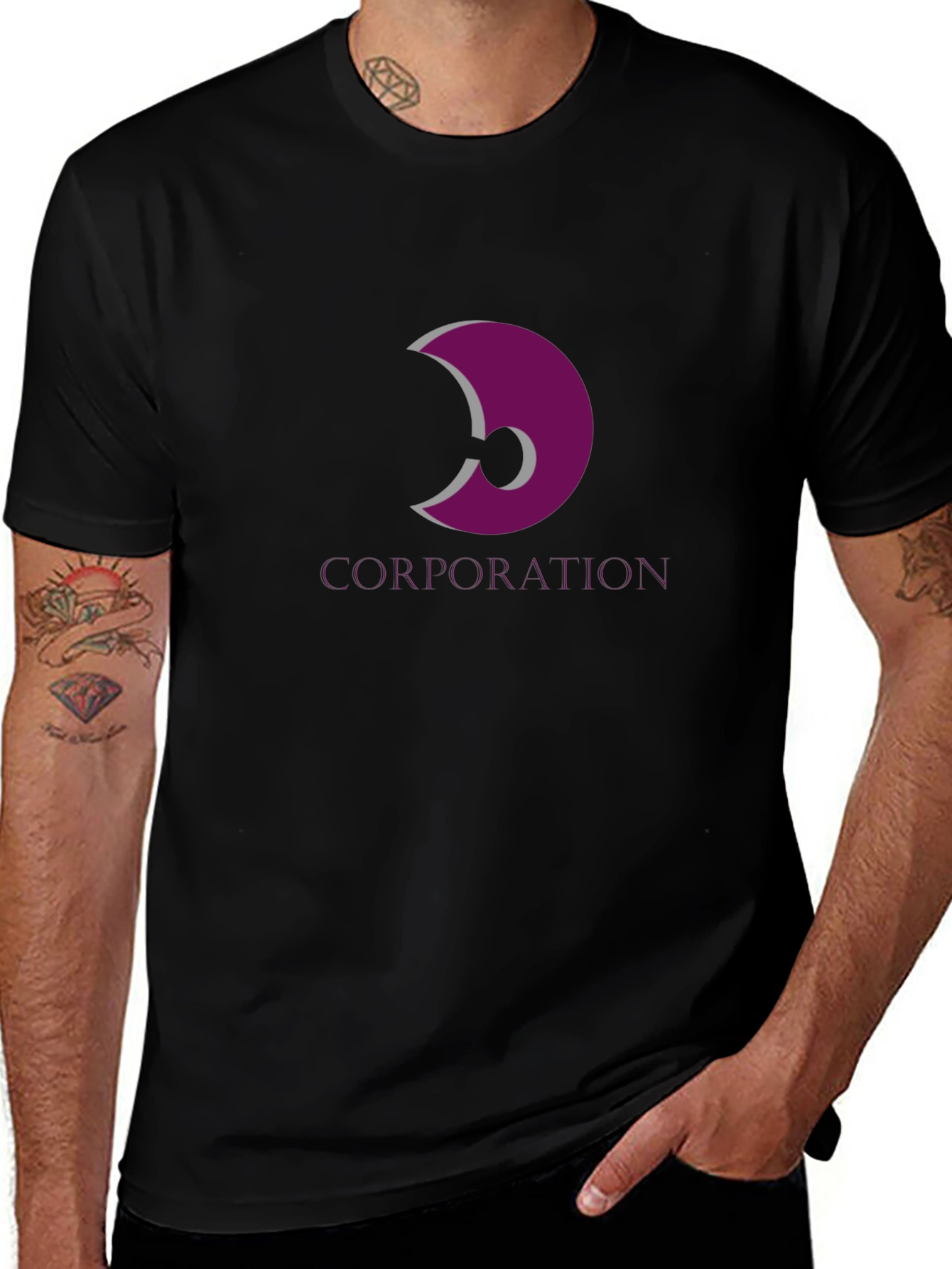 Corporation Logo Graphic Black Tee