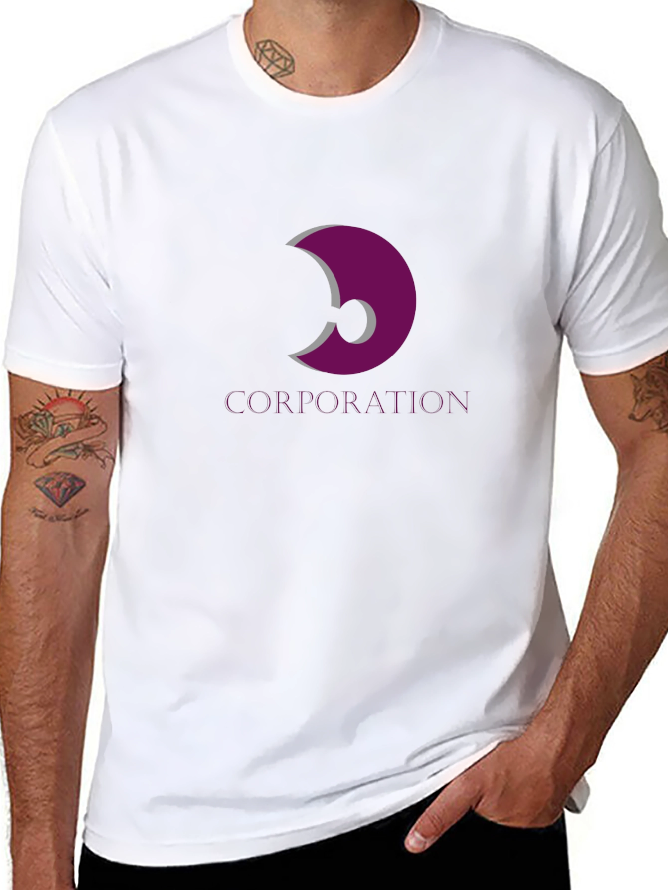 Corporation Logo Graphic Black Tee