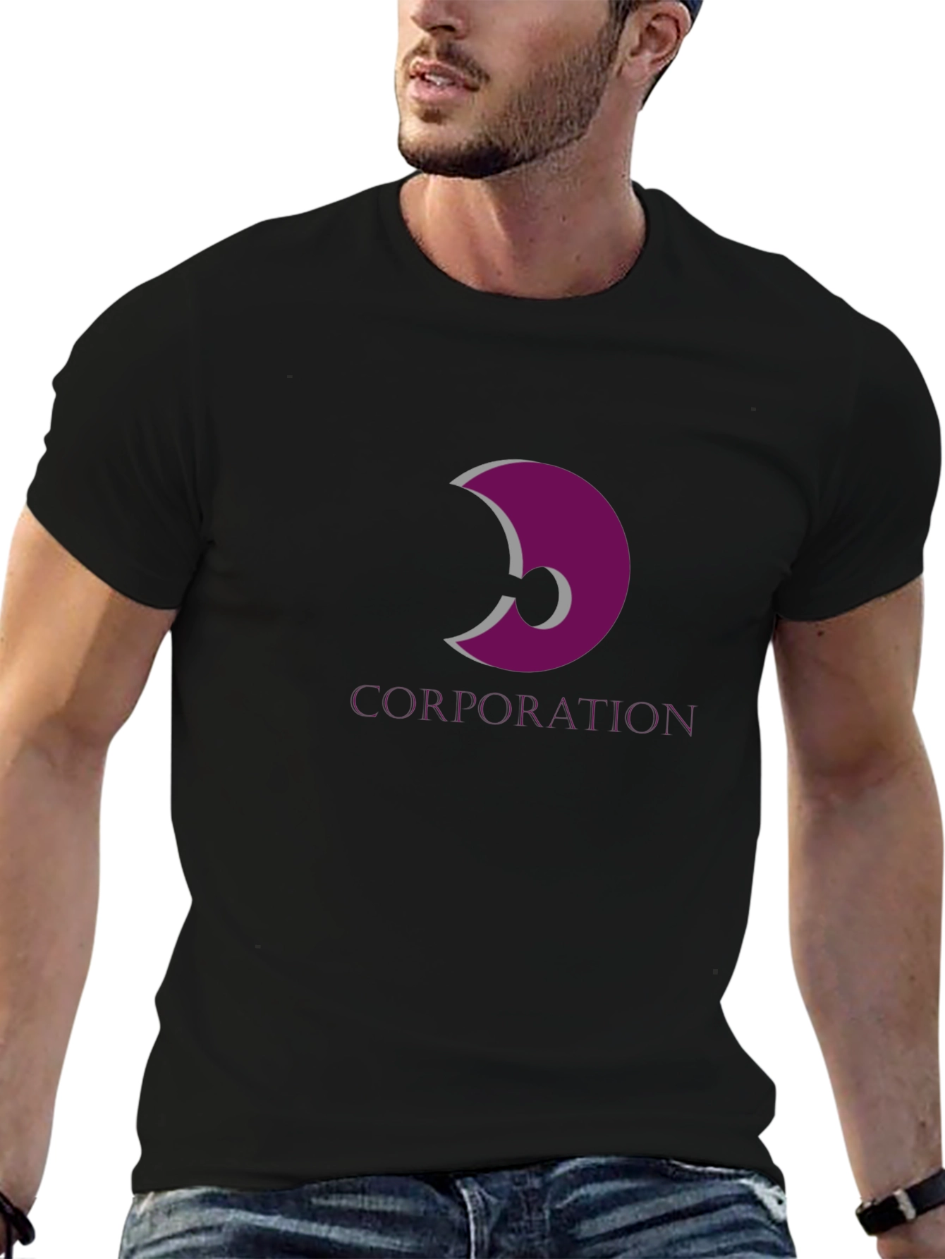 Corporation Logo Graphic Black Tee