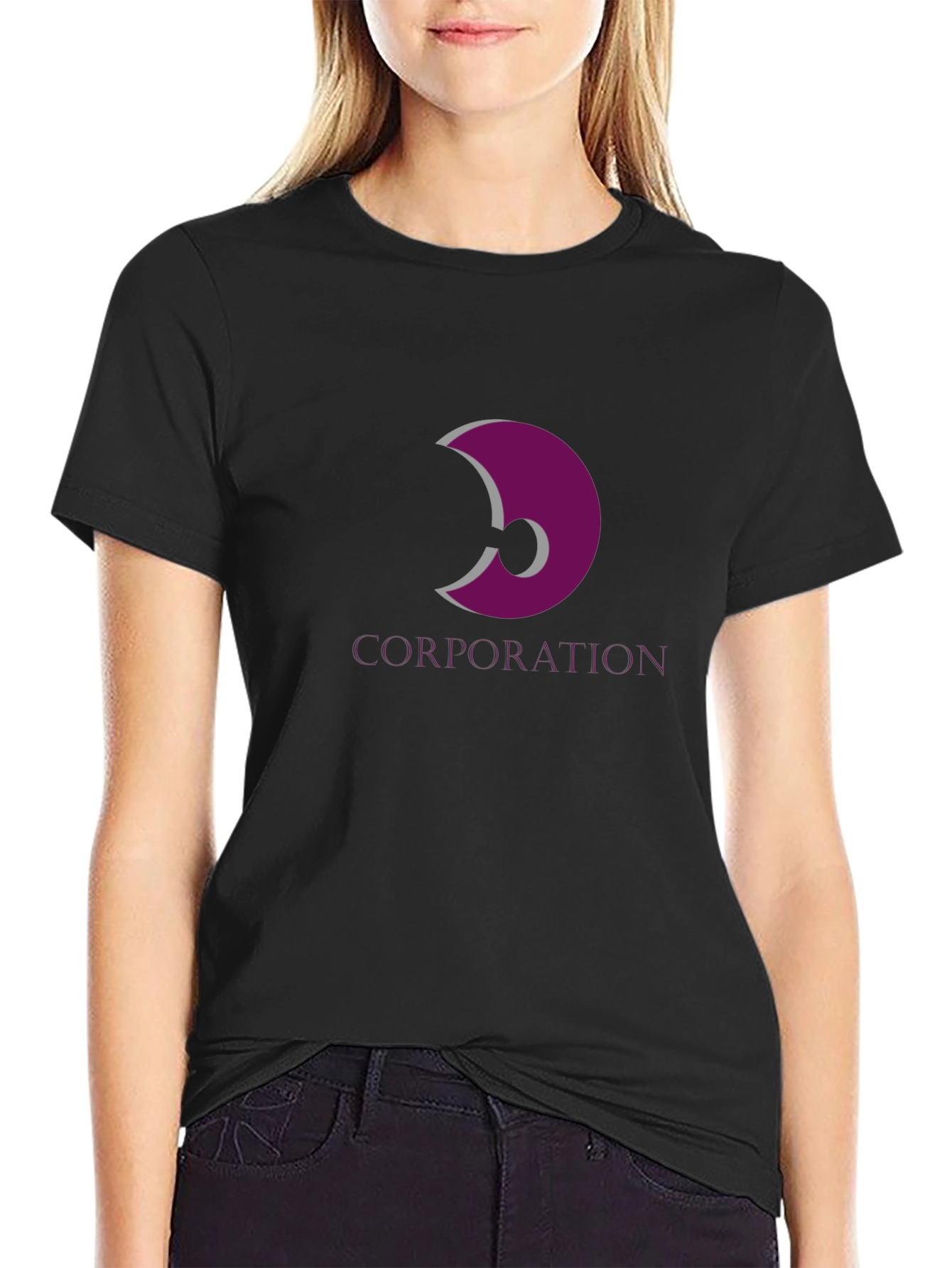 Corporation Logo Graphic Black Tee