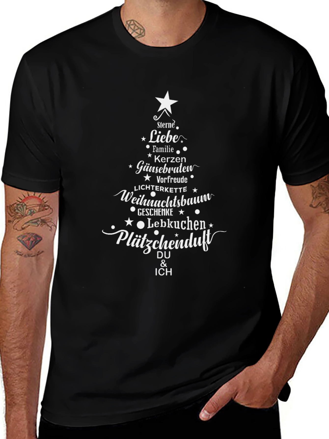 Christmas Tree Shirt: Holiday German Words T-Shirt