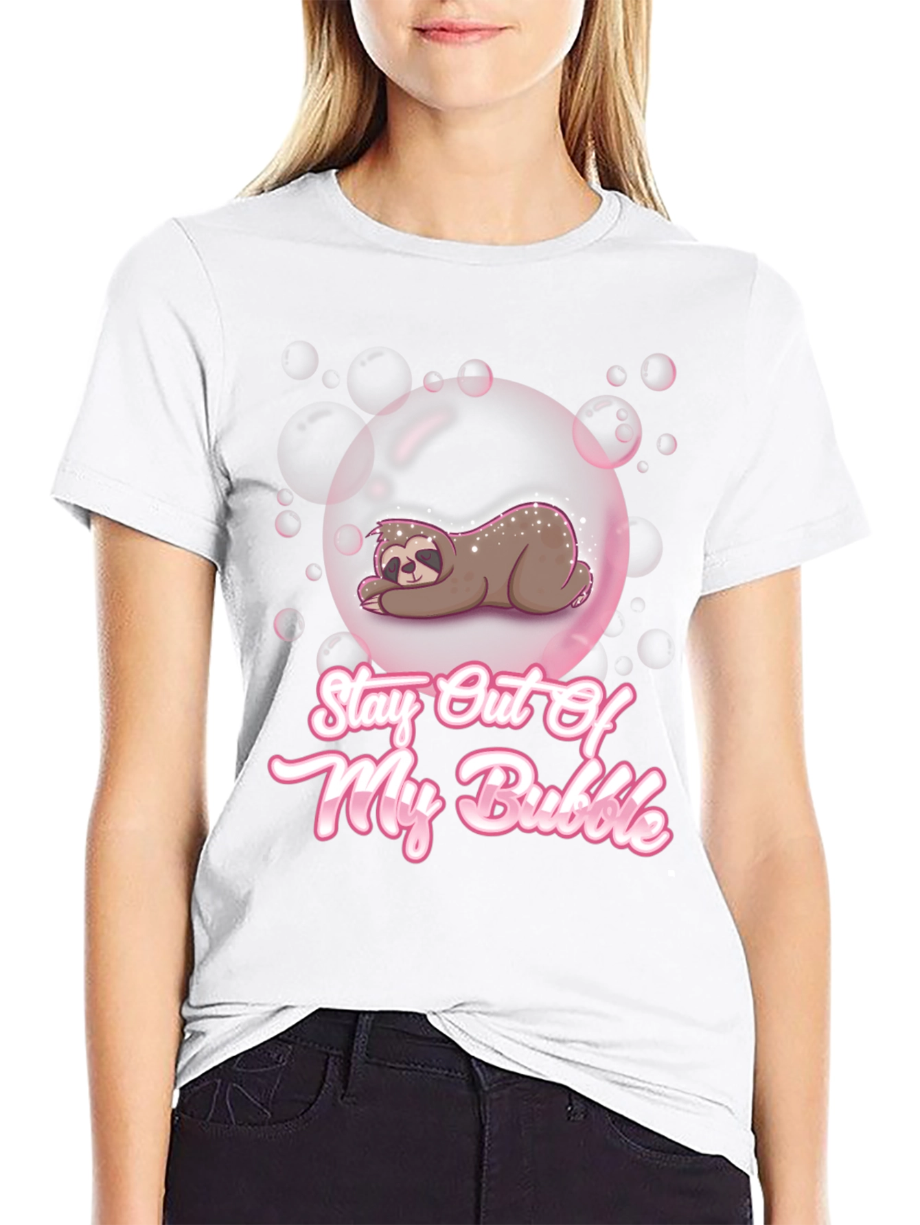 Stay Out Of My Bubble Sloth Graphic Tee