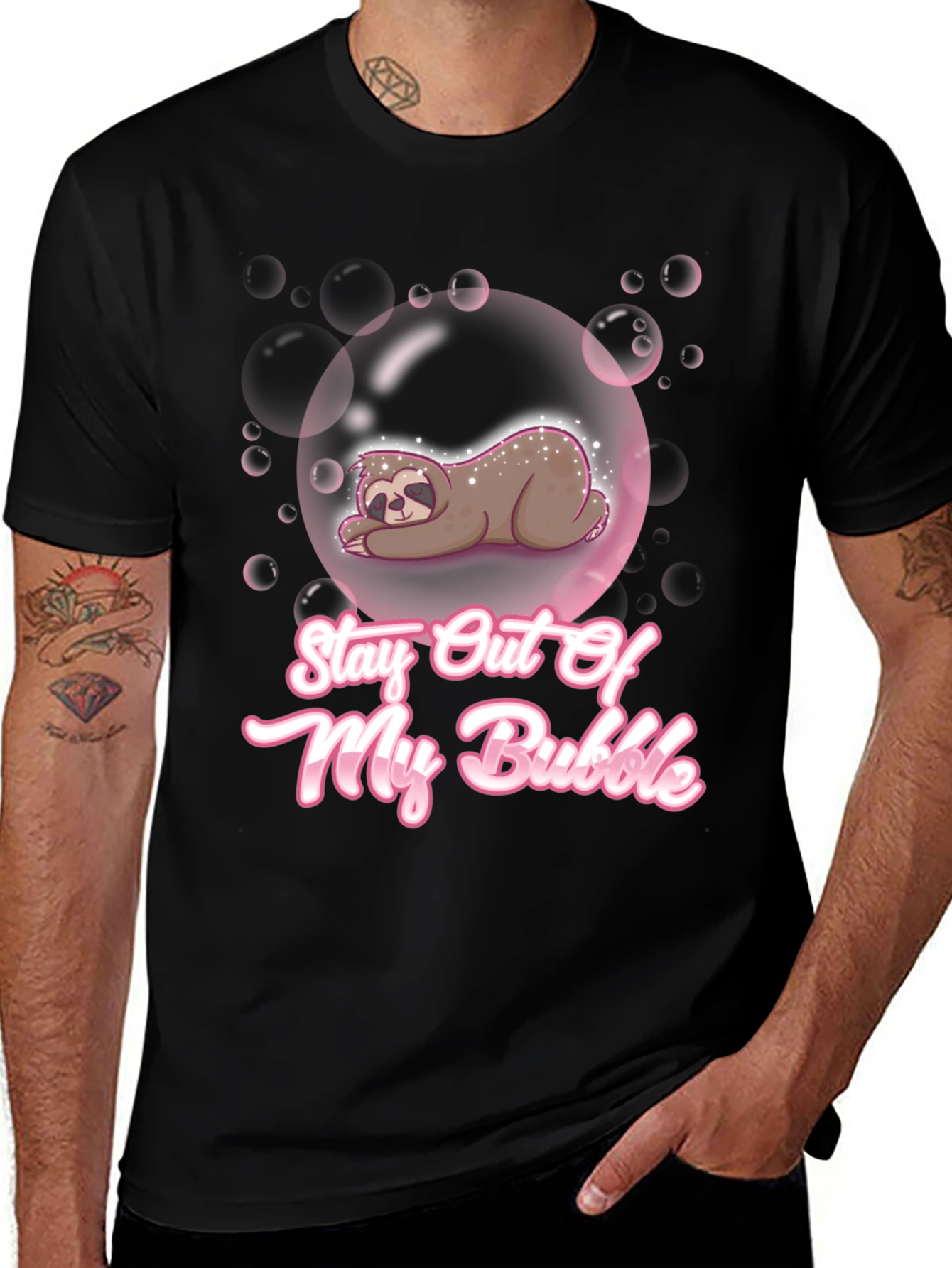 Stay Out Of My Bubble Sloth Graphic Tee