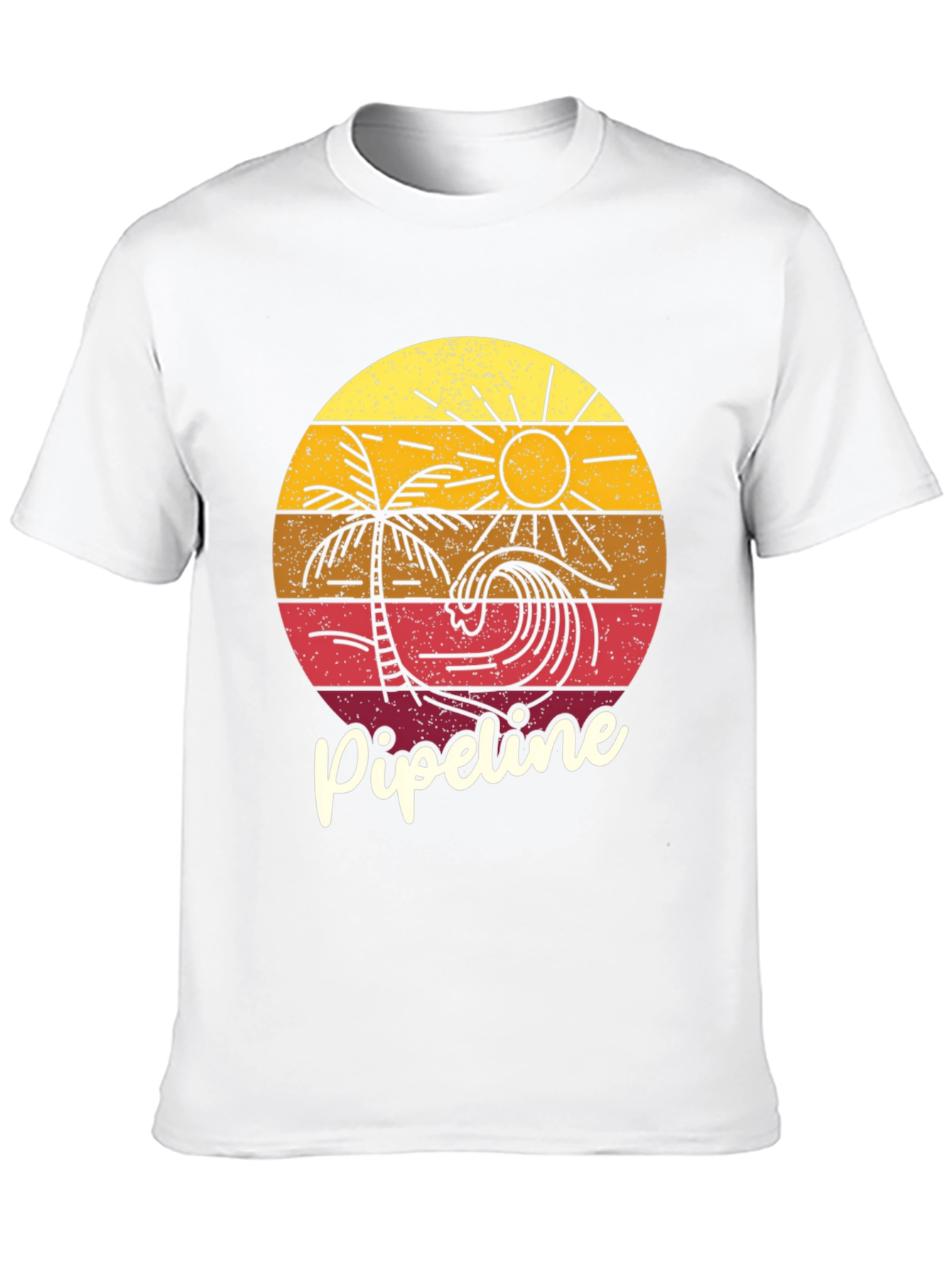 Pipeline T-Shirt: Retro Wave Palm Design