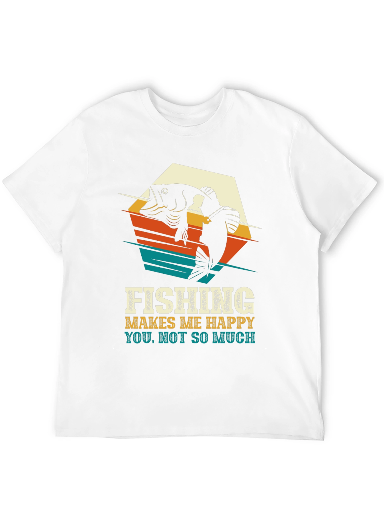 Fishing Makes Me Happy T-Shirt - Black