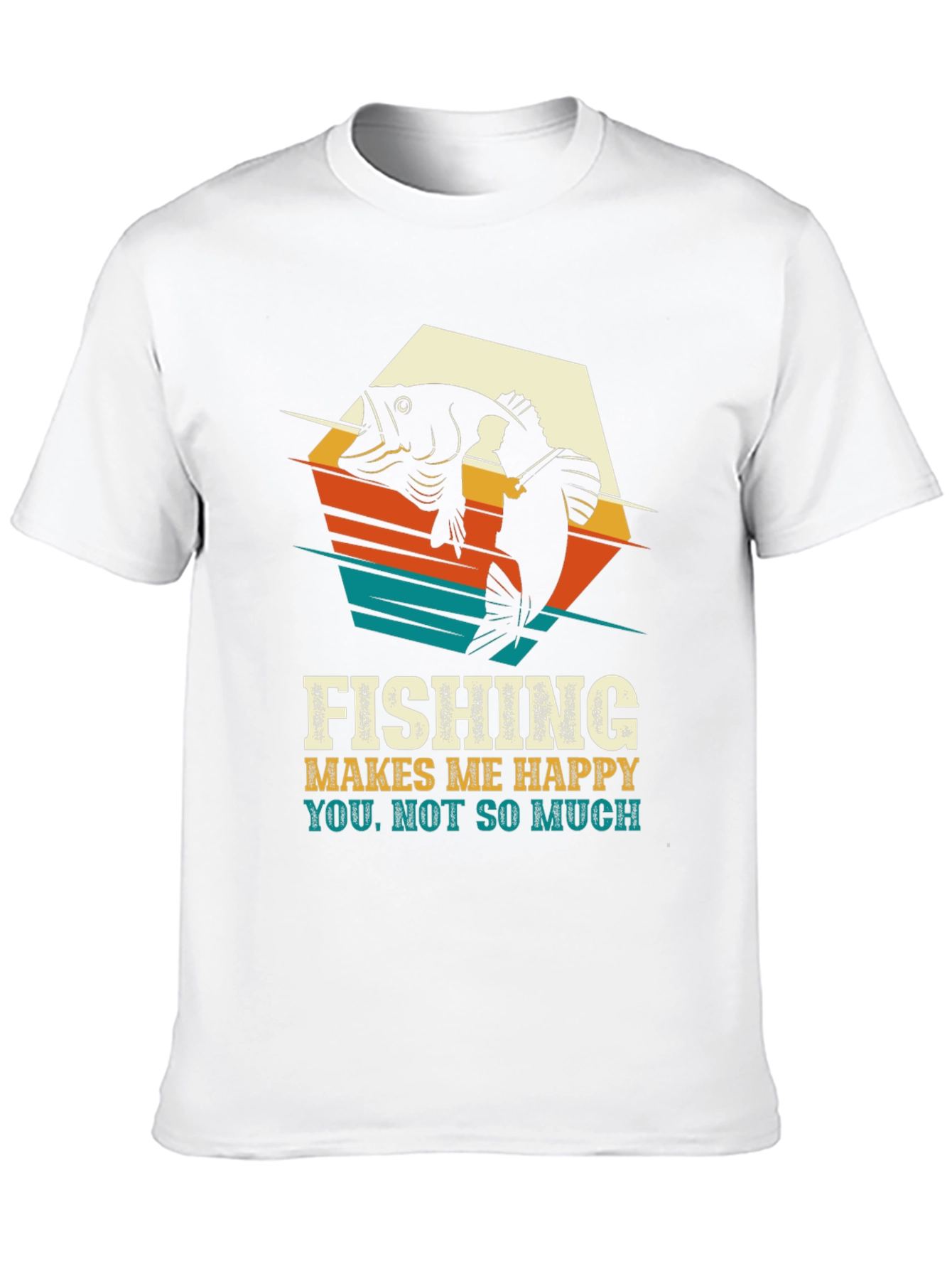 Fishing Makes Me Happy T-Shirt - Black