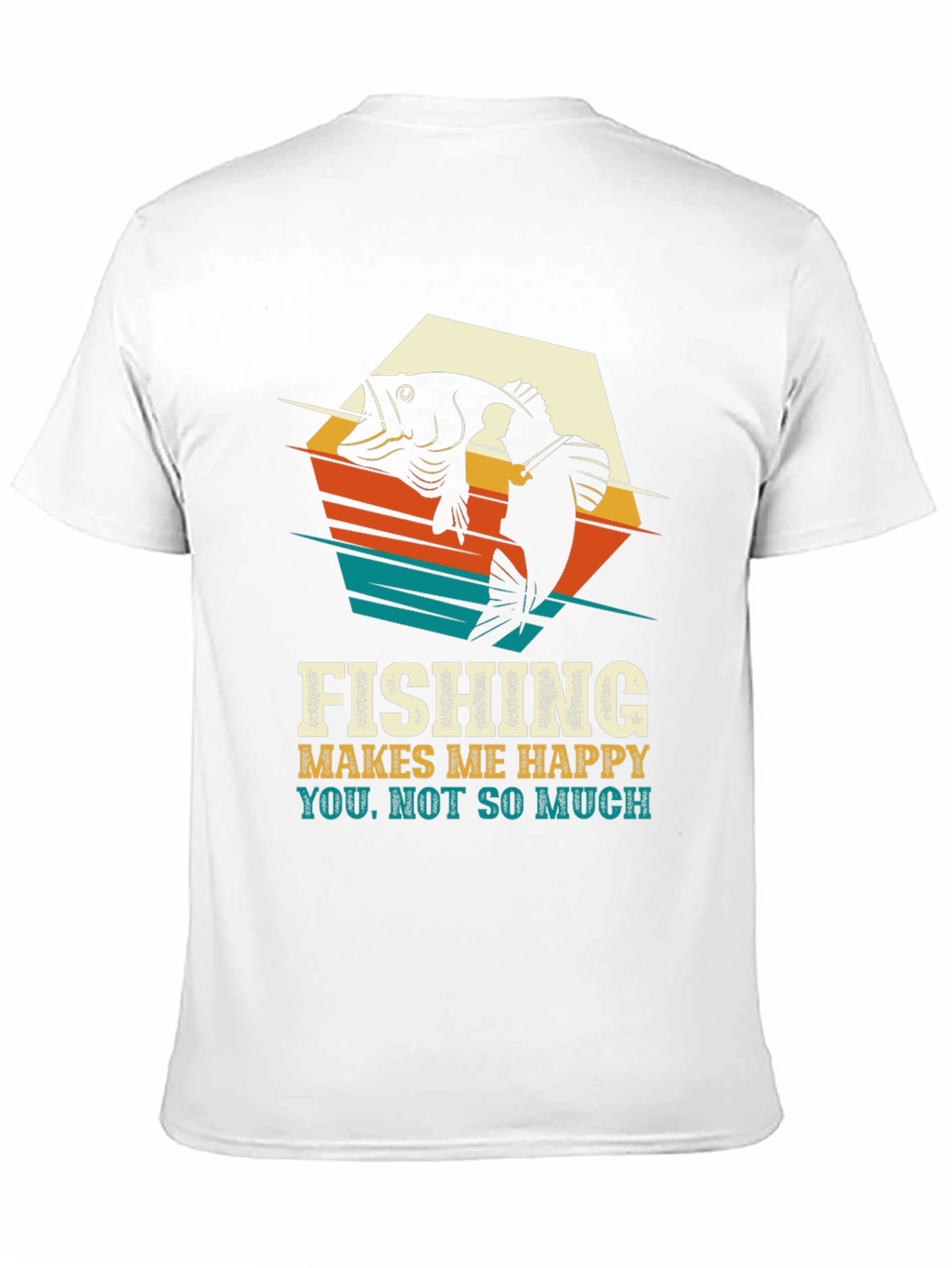 Fishing Makes Me Happy T-Shirt - Black