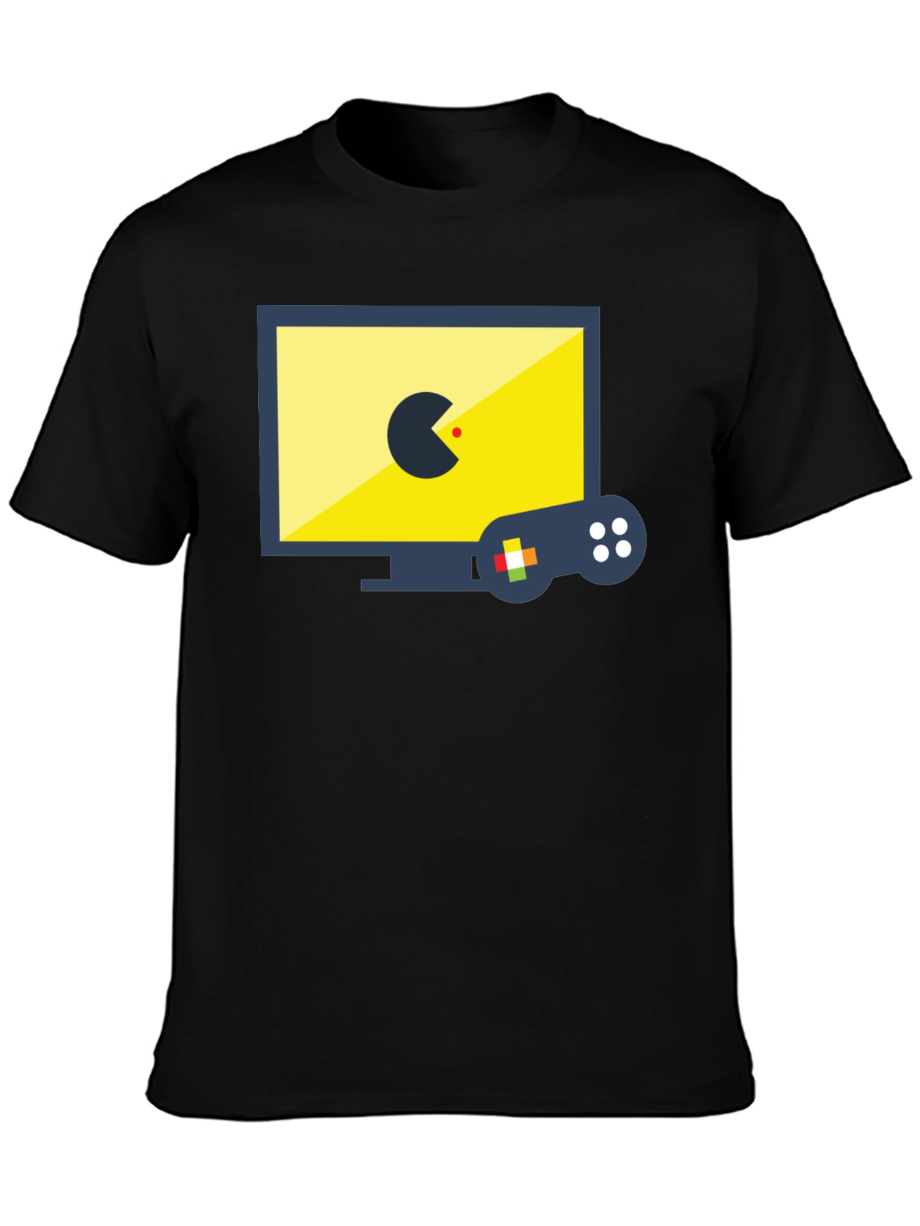 Retro Gamer Tee: Pac-Man Style Controller Design