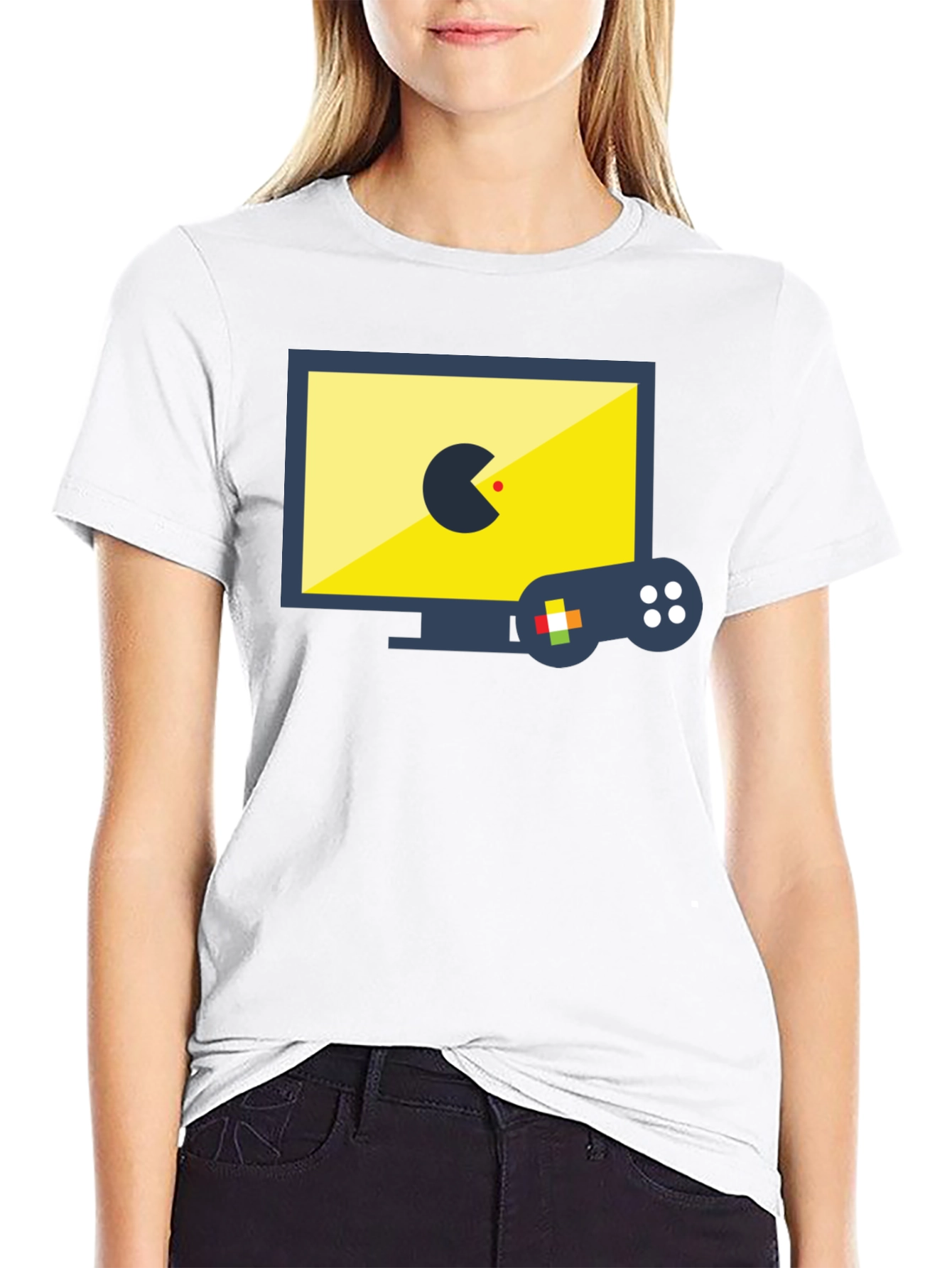 Retro Gamer Tee: Pac-Man Style Controller Design
