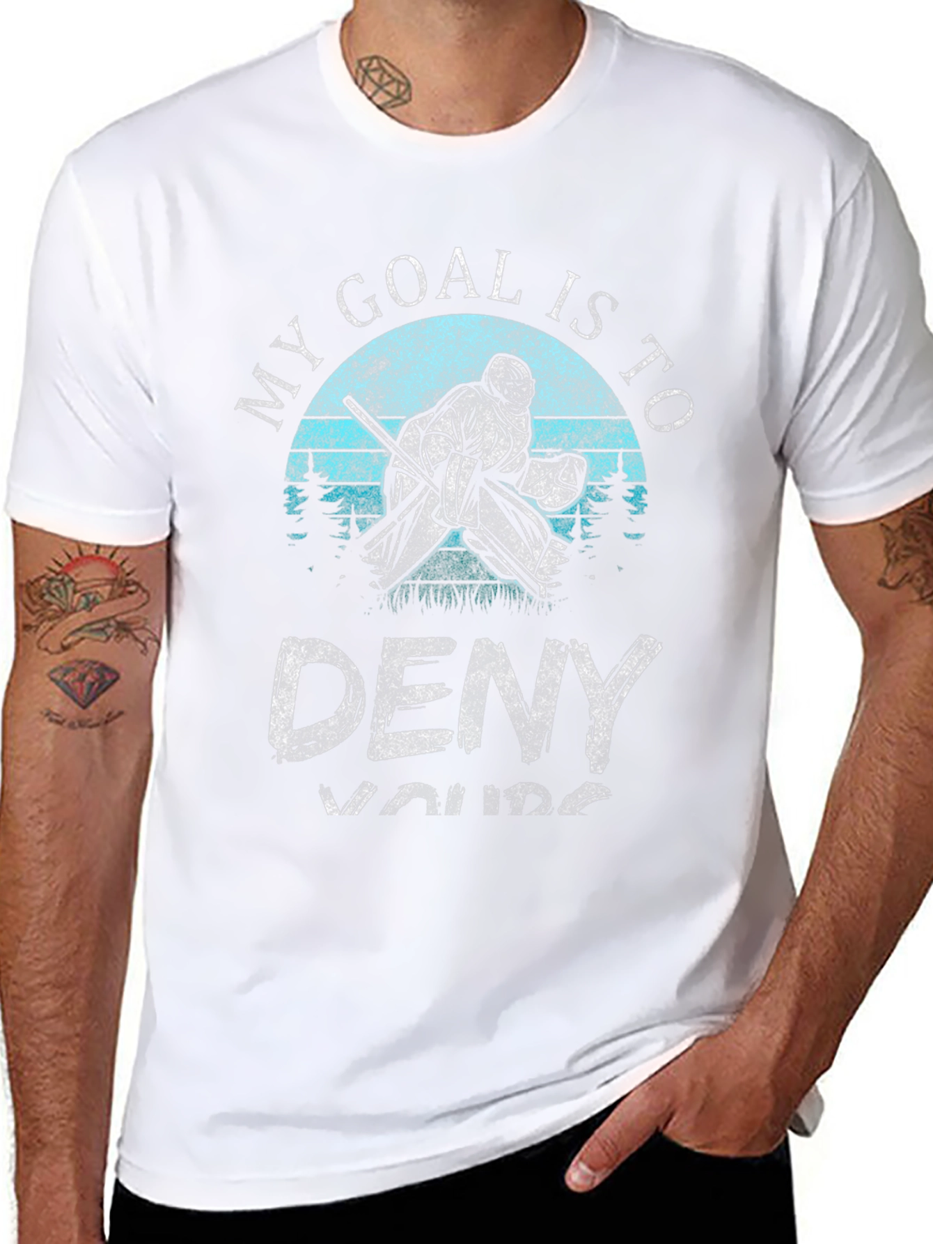 My Goal is to Deny Yours Hockey T-Shirt