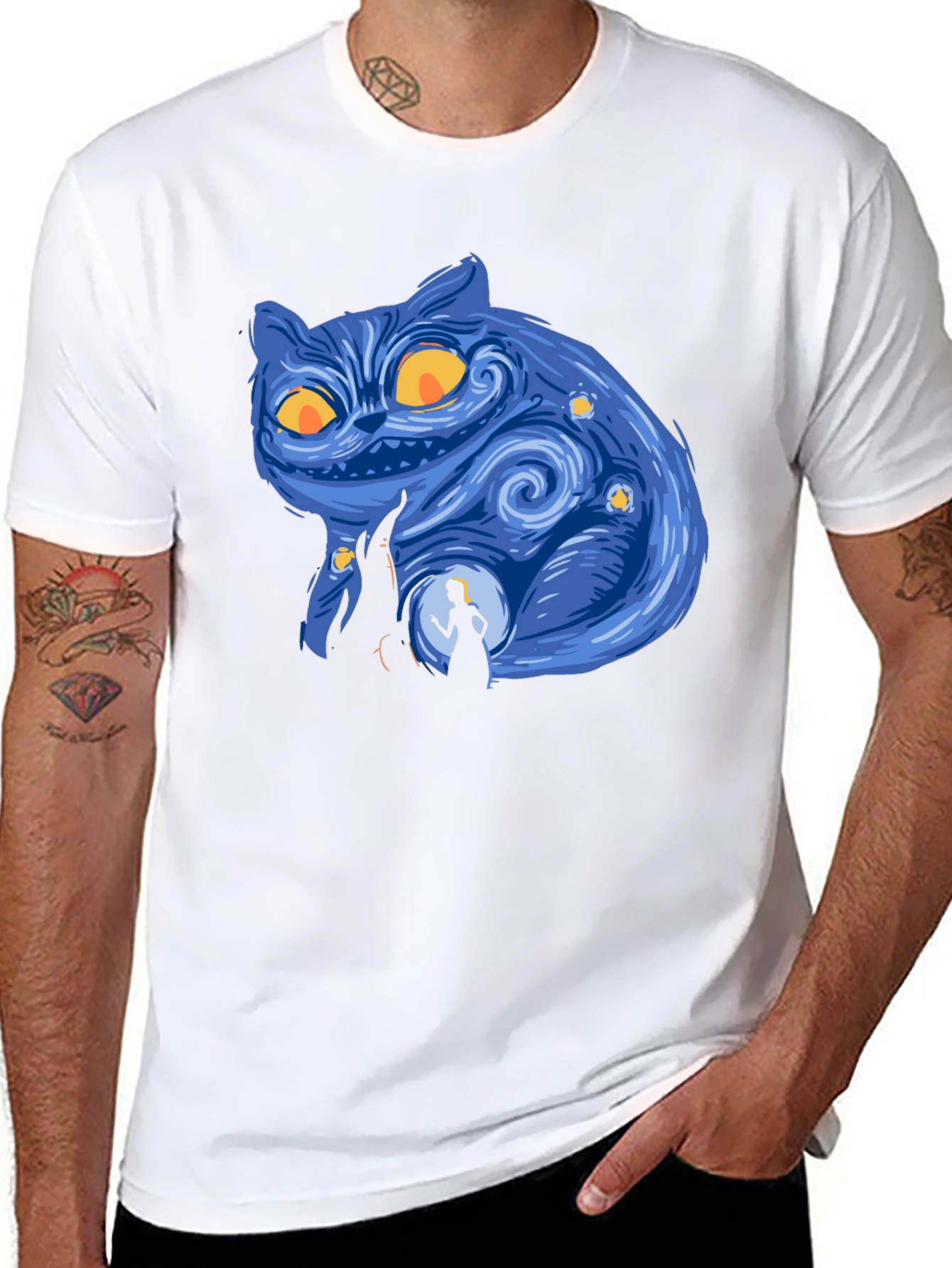 Cheshire Cat Starry Night T-Shirt