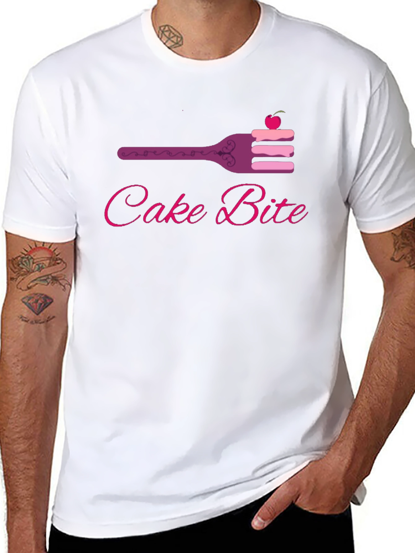 Cake Bite Graphic Tee - Sweet Treat Design
