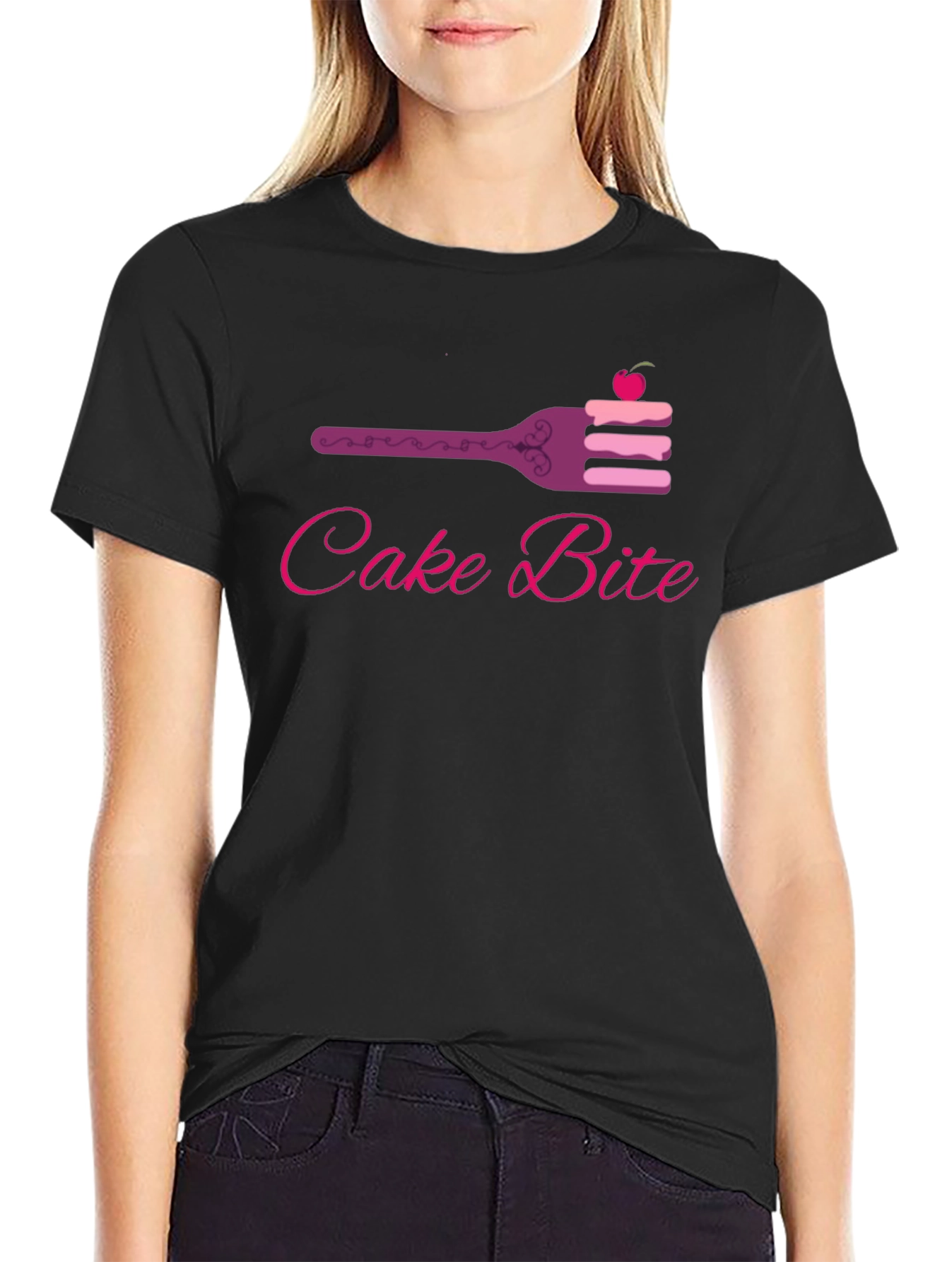 Cake Bite Graphic Tee - Sweet Treat Design