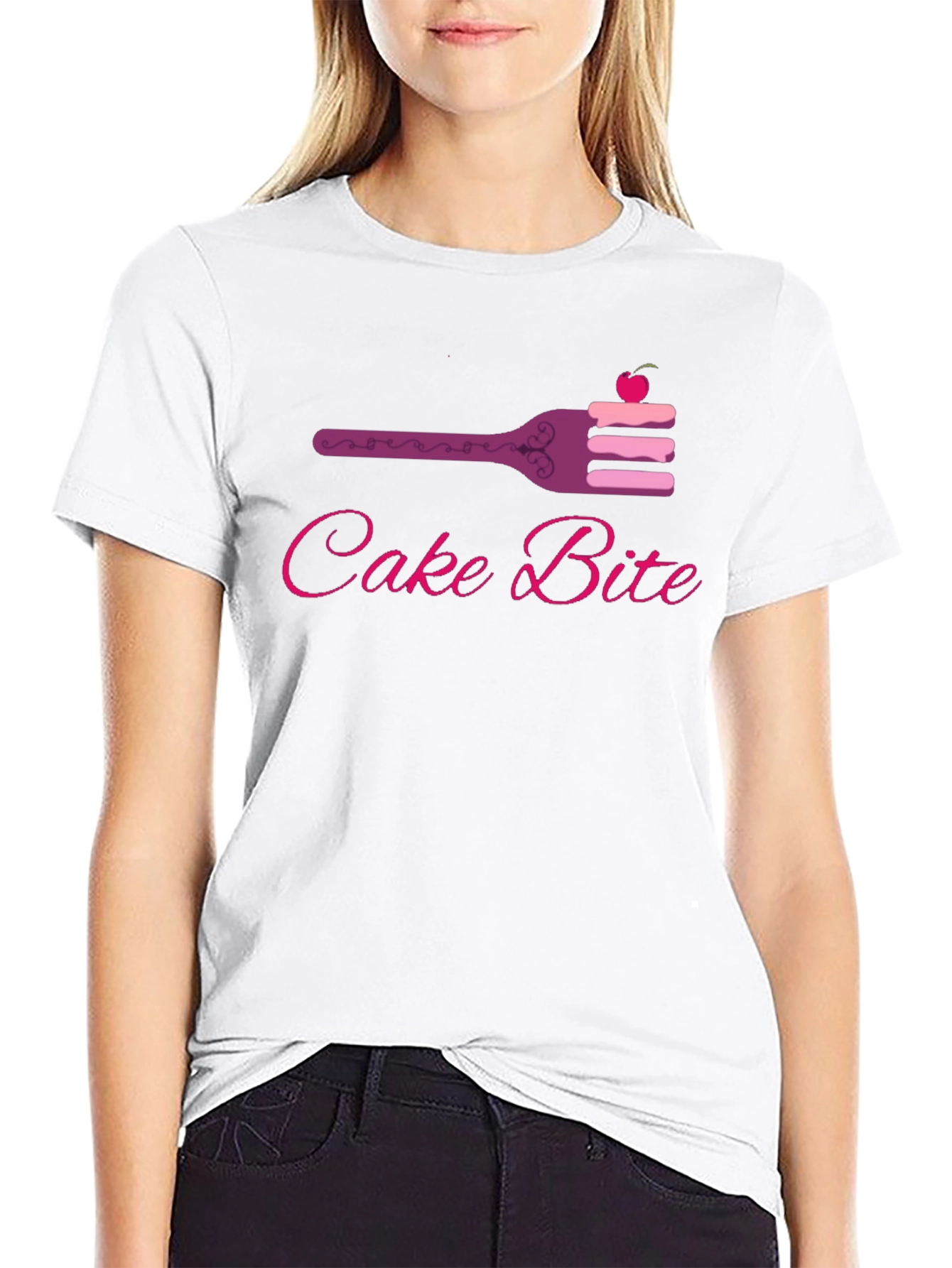 Cake Bite Graphic Tee - Sweet Treat Design