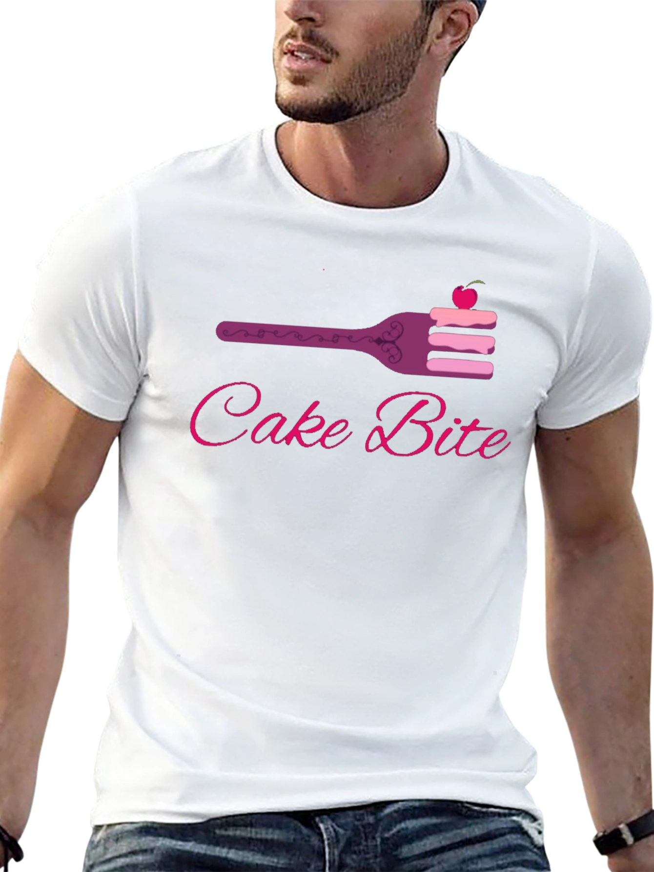 Cake Bite Graphic Tee - Sweet Treat Design