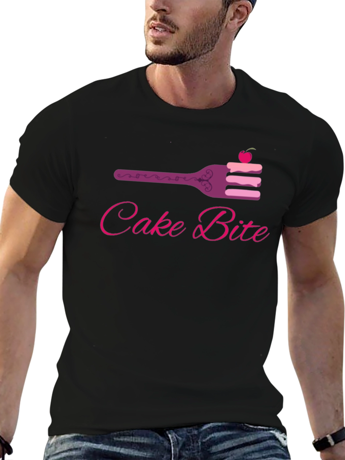 Cake Bite Graphic Tee - Sweet Treat Design