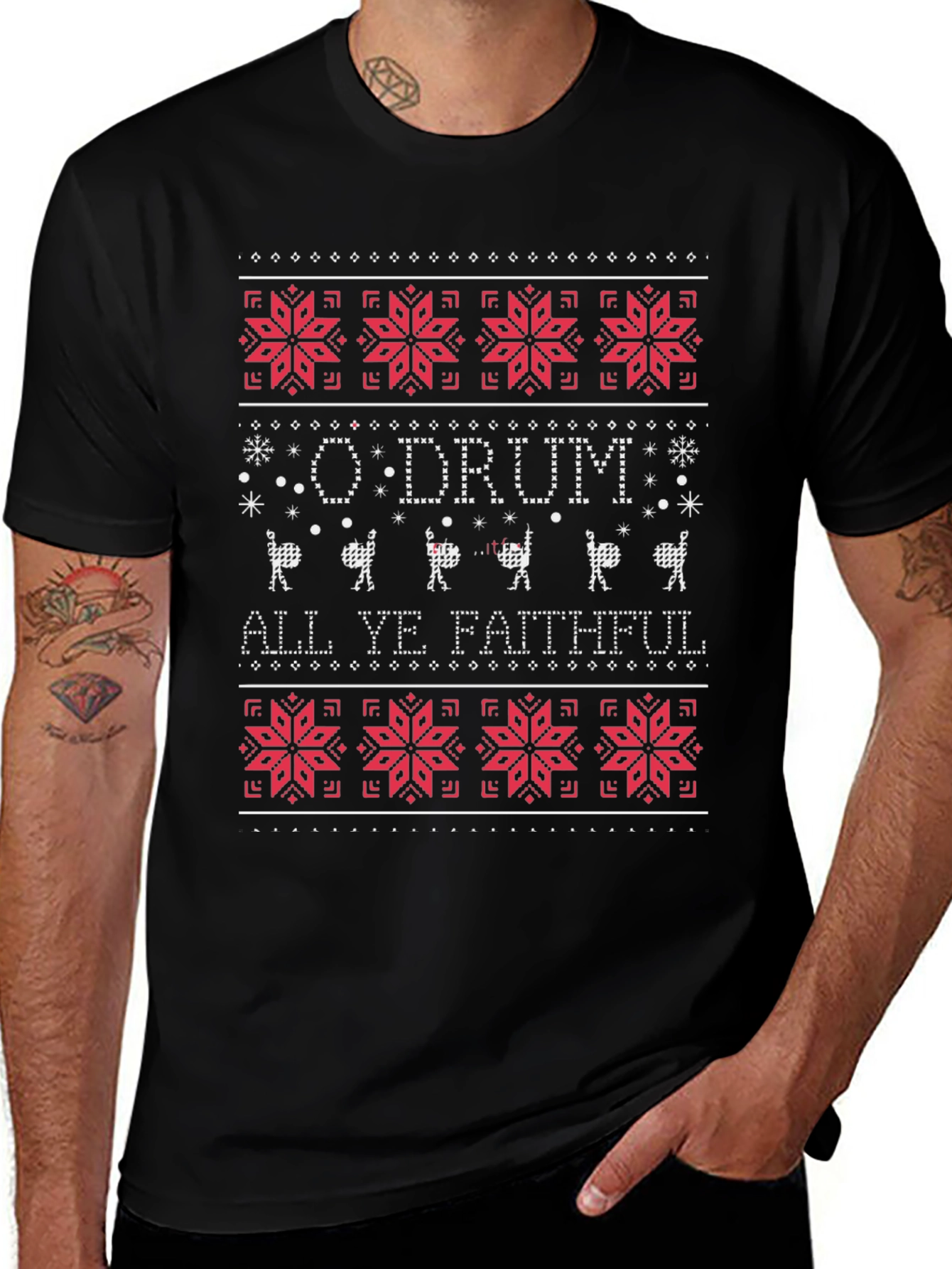 O Drum All Ye Faithful Christmas T-Shirt