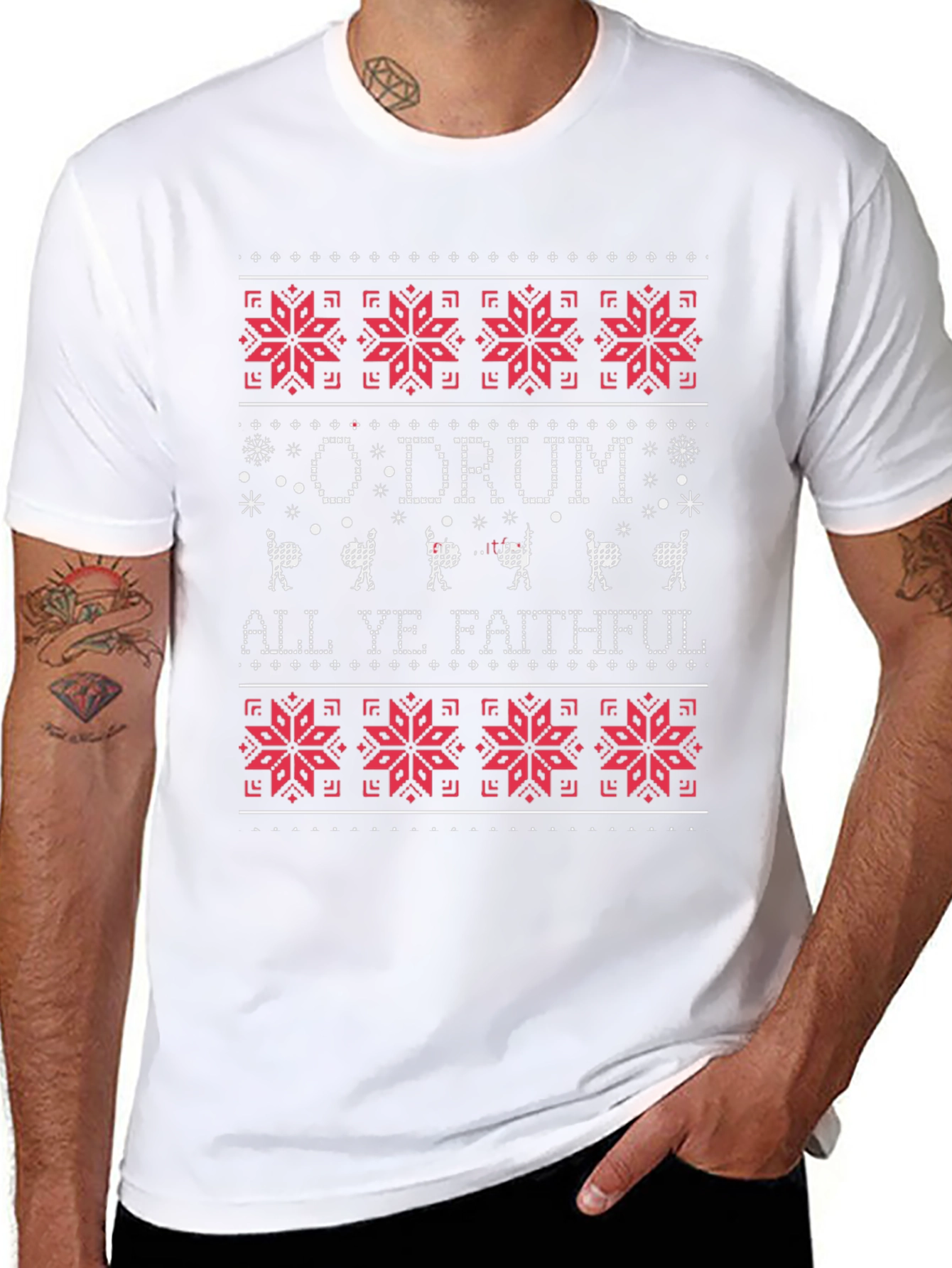 O Drum All Ye Faithful Christmas T-Shirt