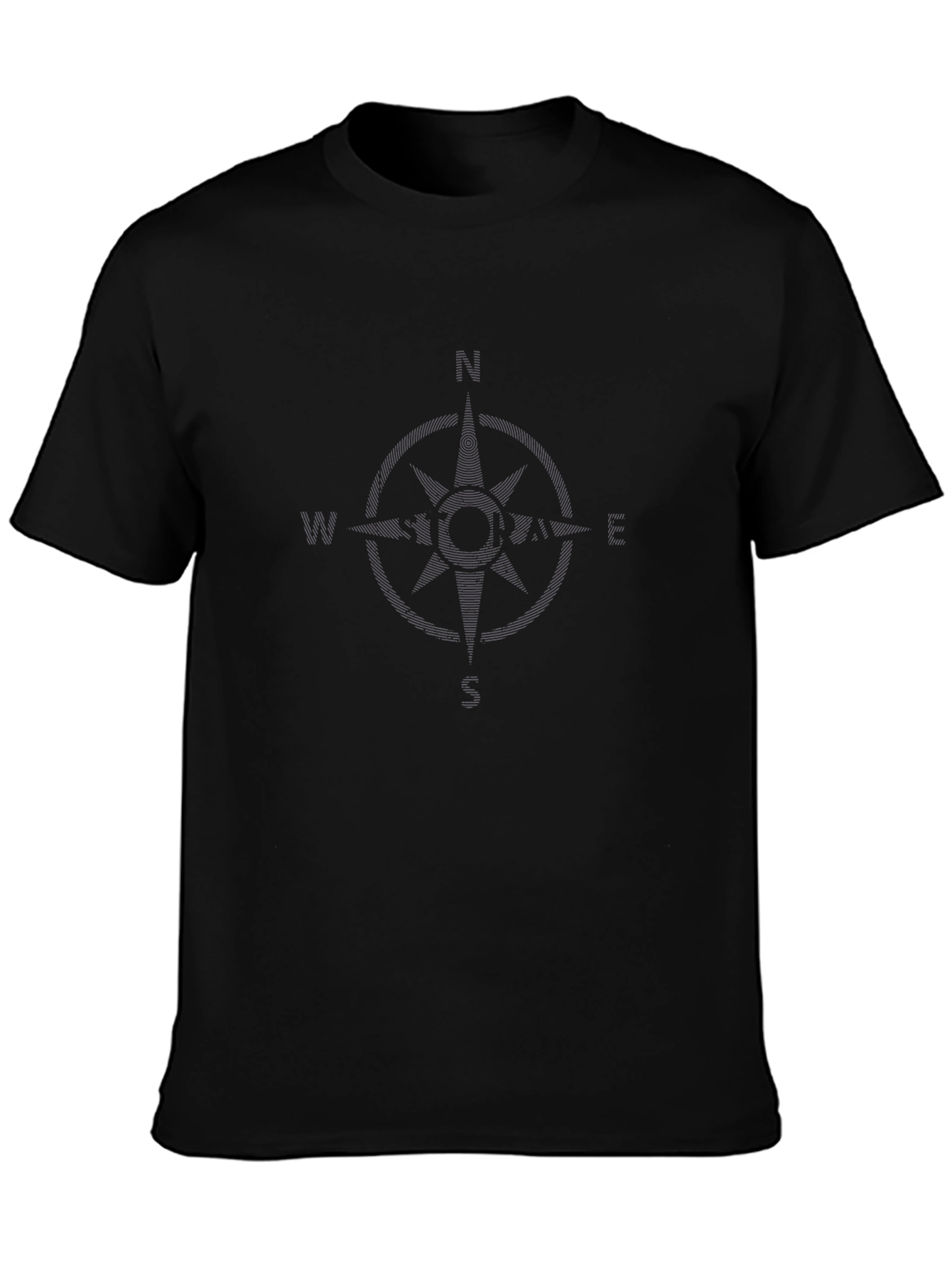 Compass Graphic Print Black T-Shirt
