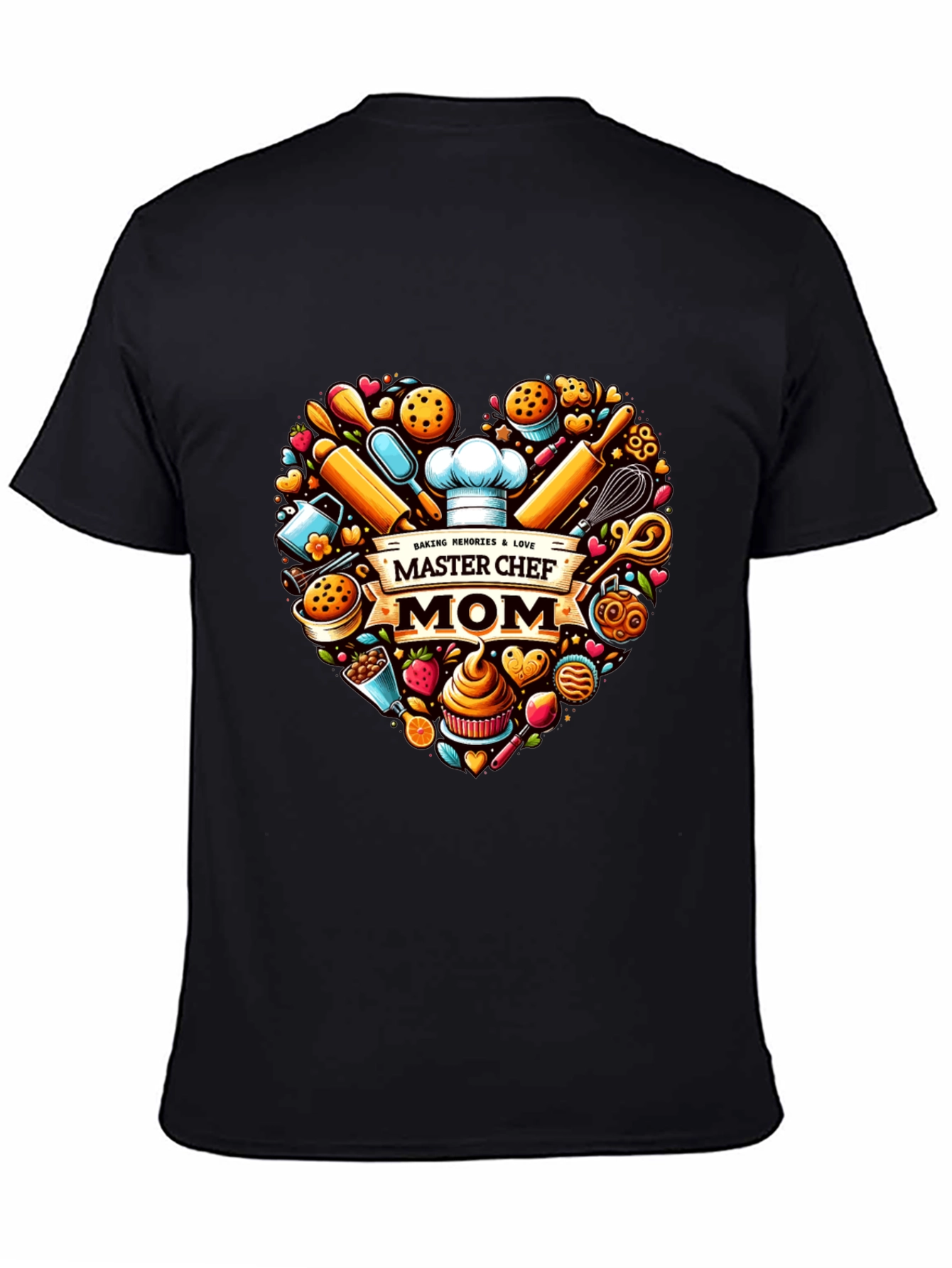 Master Chef Mom T-Shirt - Baking Heart Design