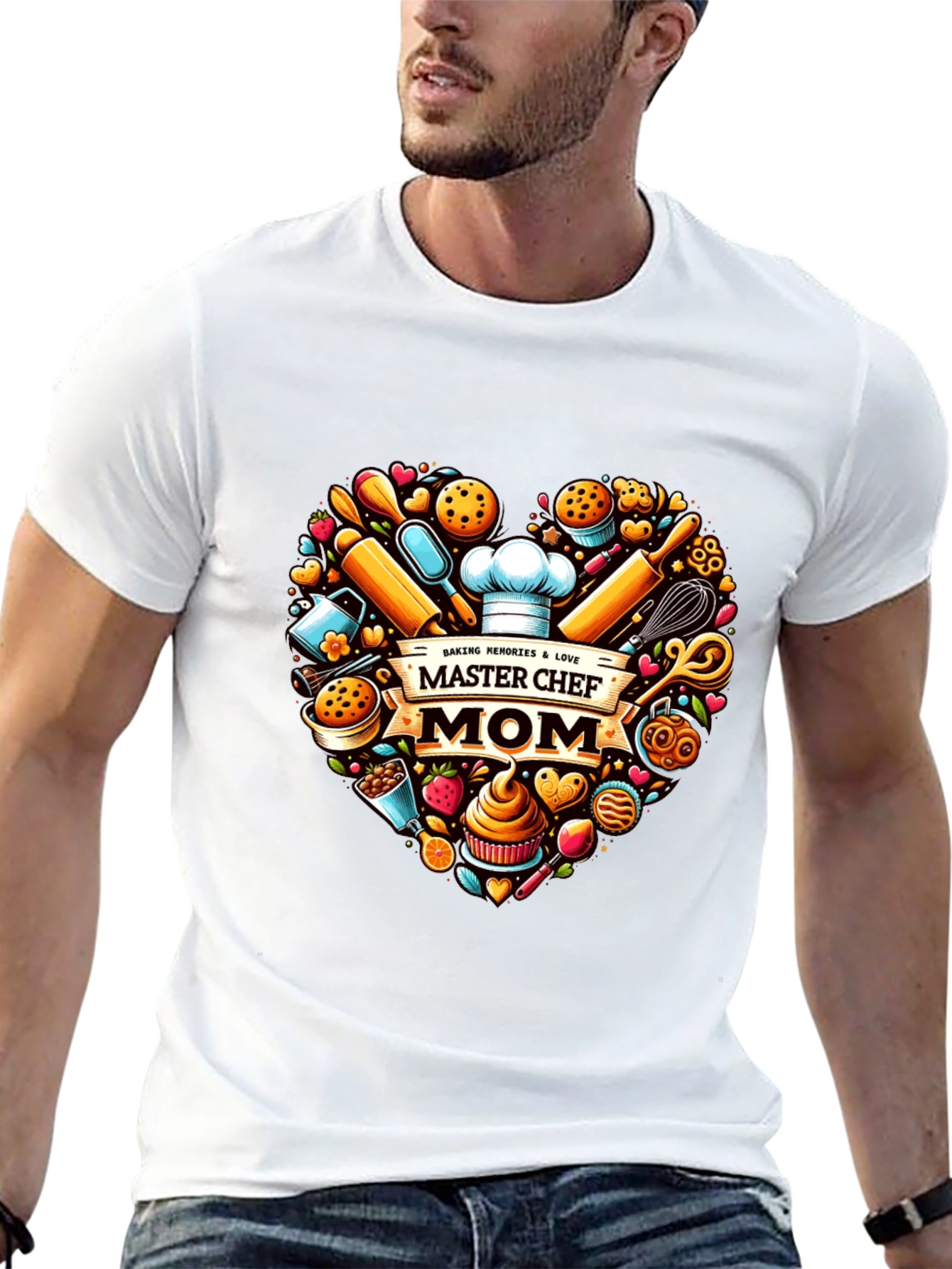 Master Chef Mom T-Shirt - Baking Heart Design