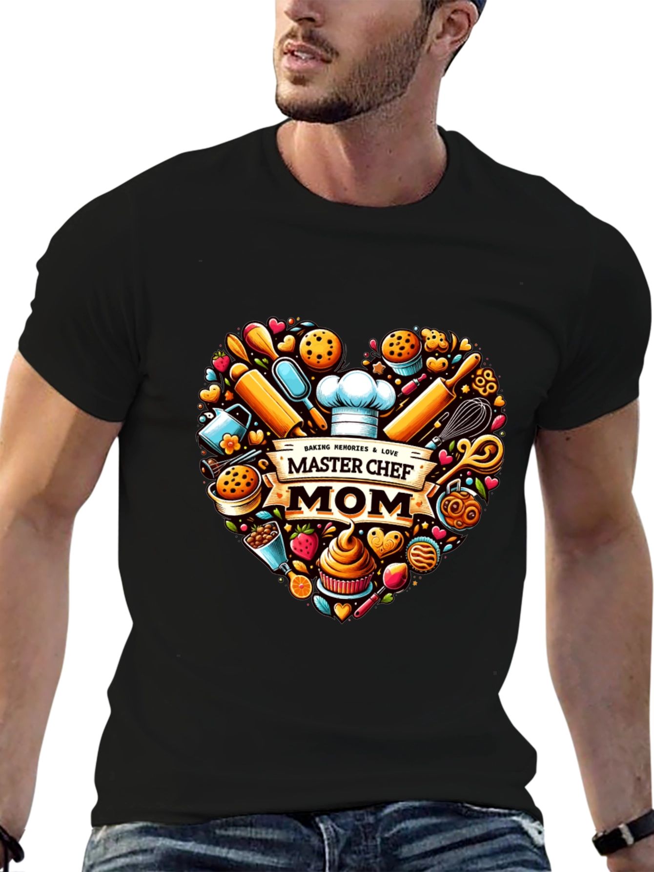 Master Chef Mom T-Shirt - Baking Heart Design