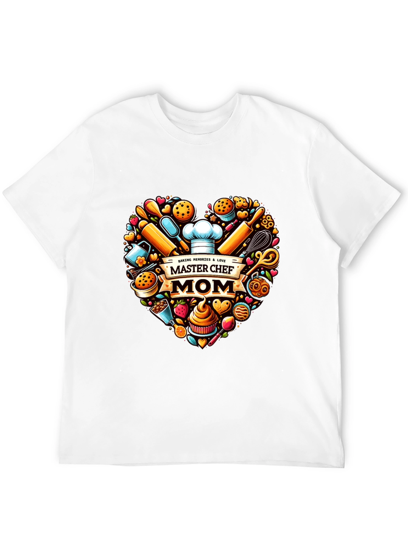 Master Chef Mom T-Shirt - Baking Heart Design