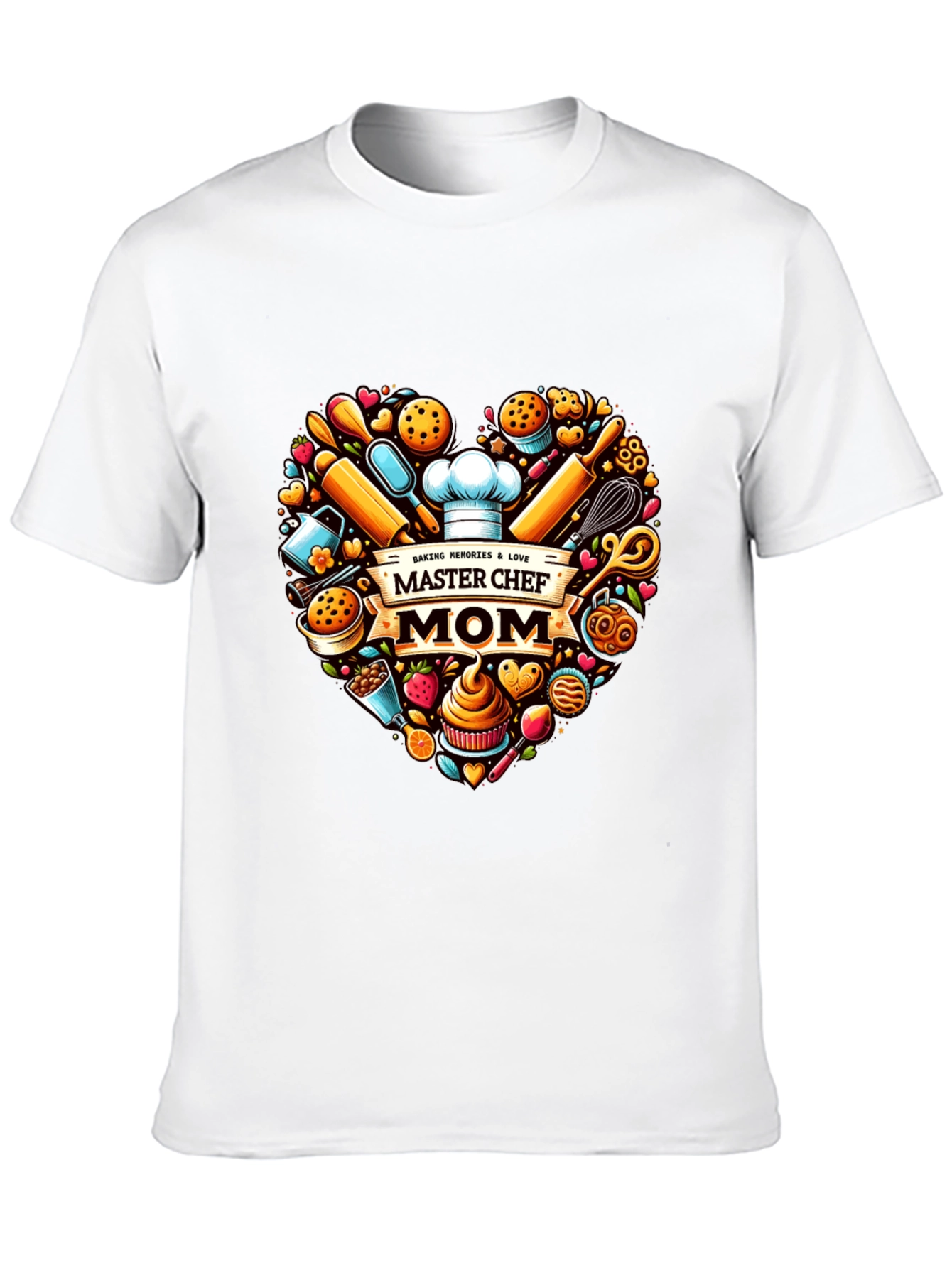 Master Chef Mom T-Shirt - Baking Heart Design