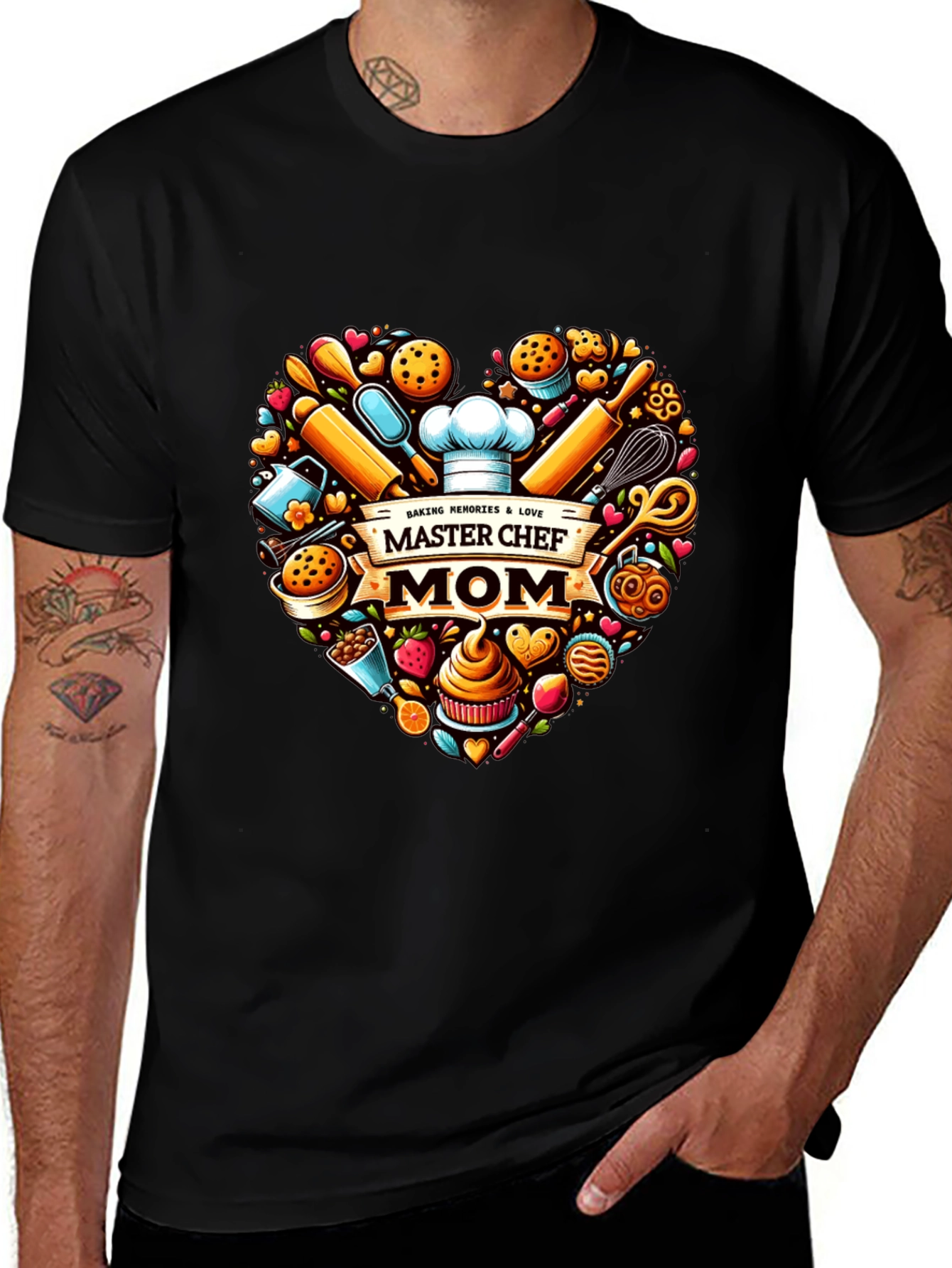 Master Chef Mom T-Shirt - Baking Heart Design