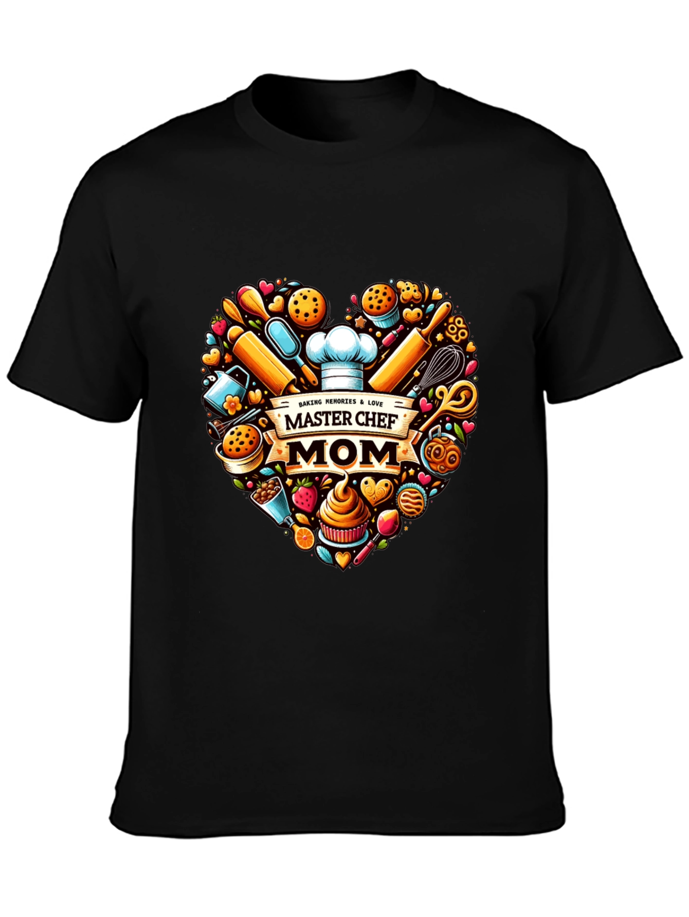 Master Chef Mom T-Shirt - Baking Heart Design