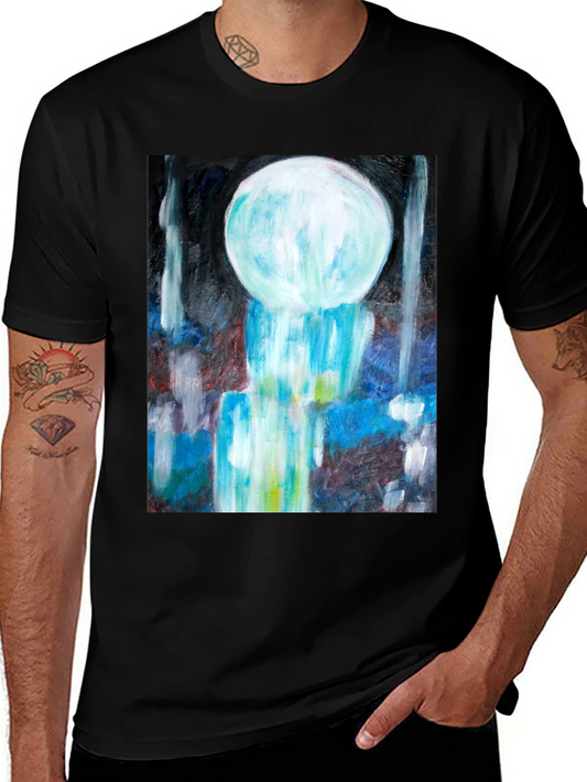Abstract Art Tee - Modern Graphic Print Black T-Shirt