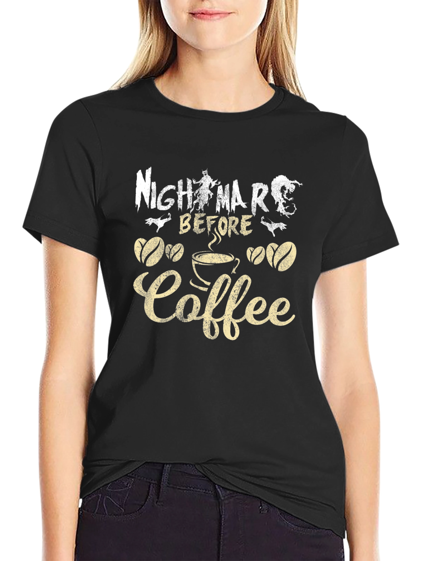 Nightmare Before Coffee T-Shirt - Spooky Season Style