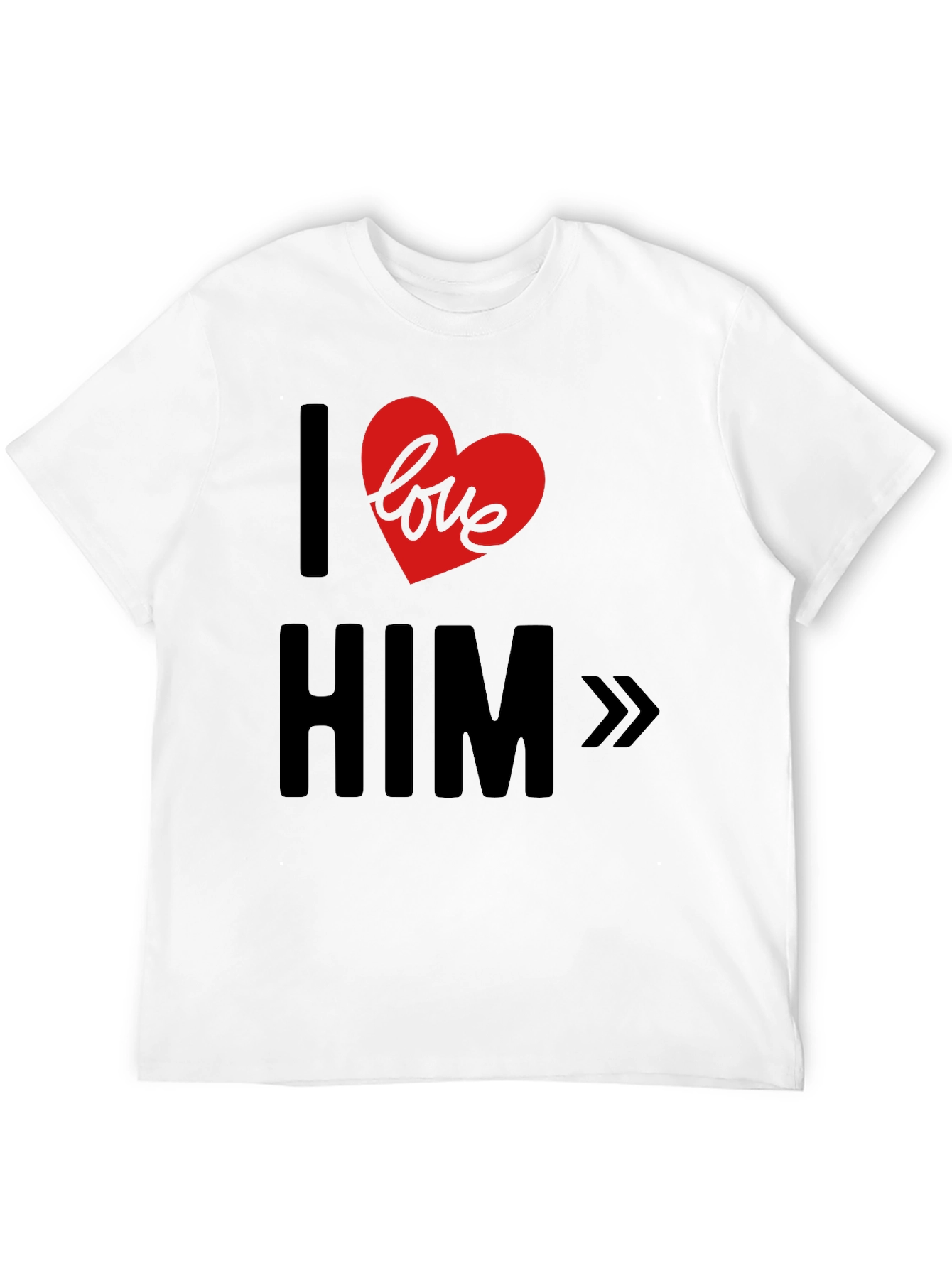 I Love Him Graphic T-Shirt - Black