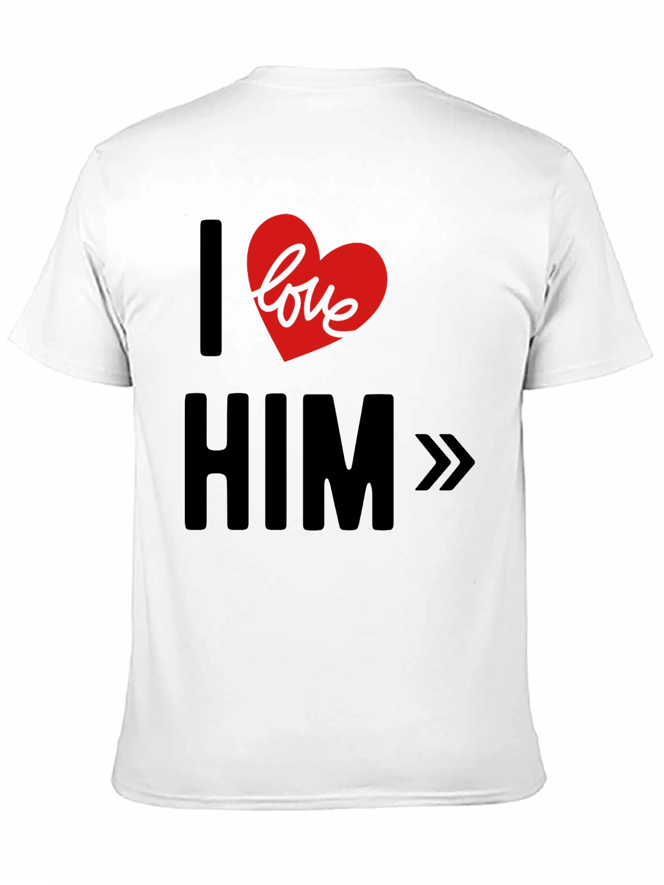 I Love Him Graphic T-Shirt - Black