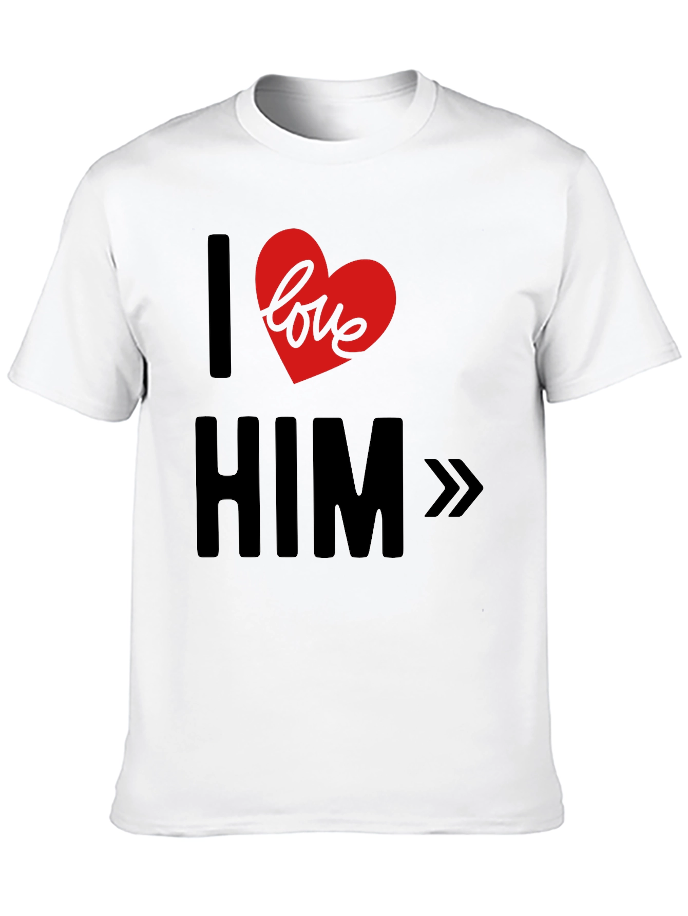 I Love Him Graphic T-Shirt - Black