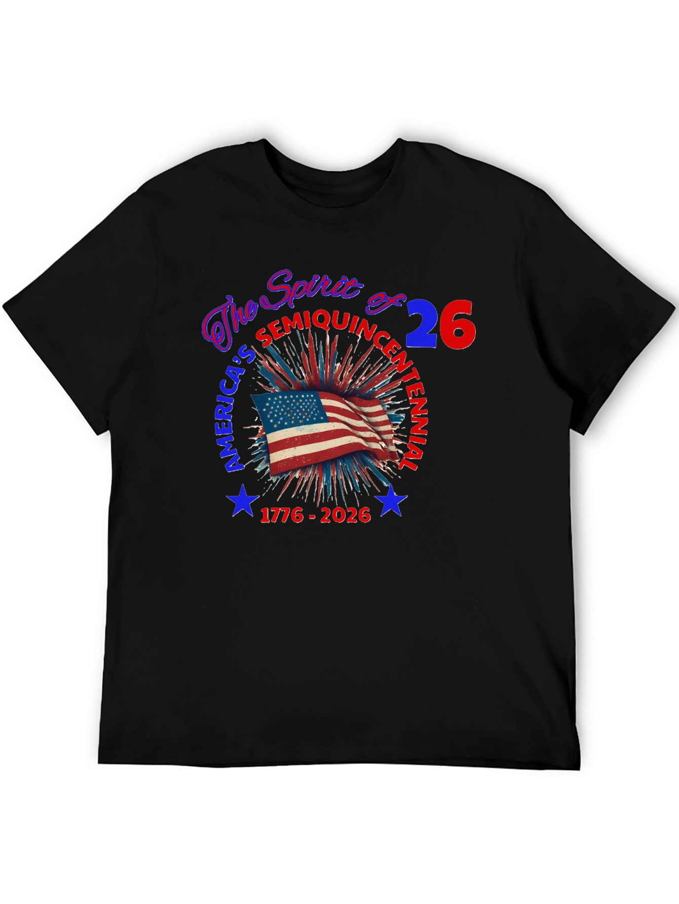 Patriotic Americas Semiquincentennial Black T-shirt