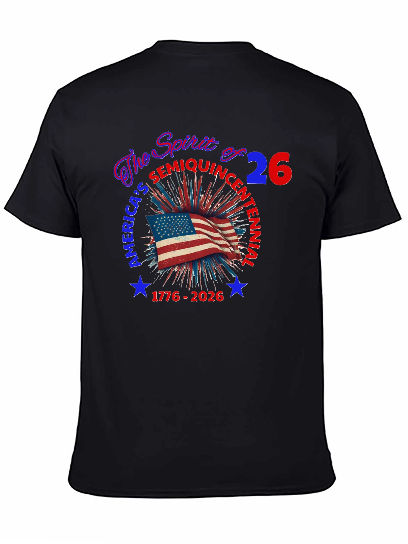 Patriotic Americas Semiquincentennial Black T-shirt