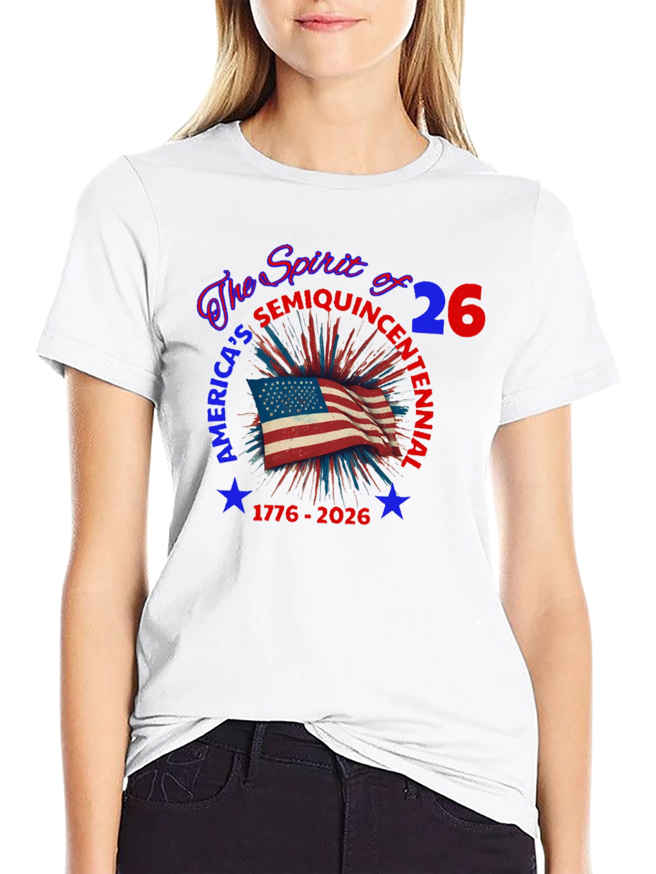 Patriotic Americas Semiquincentennial Black T-shirt