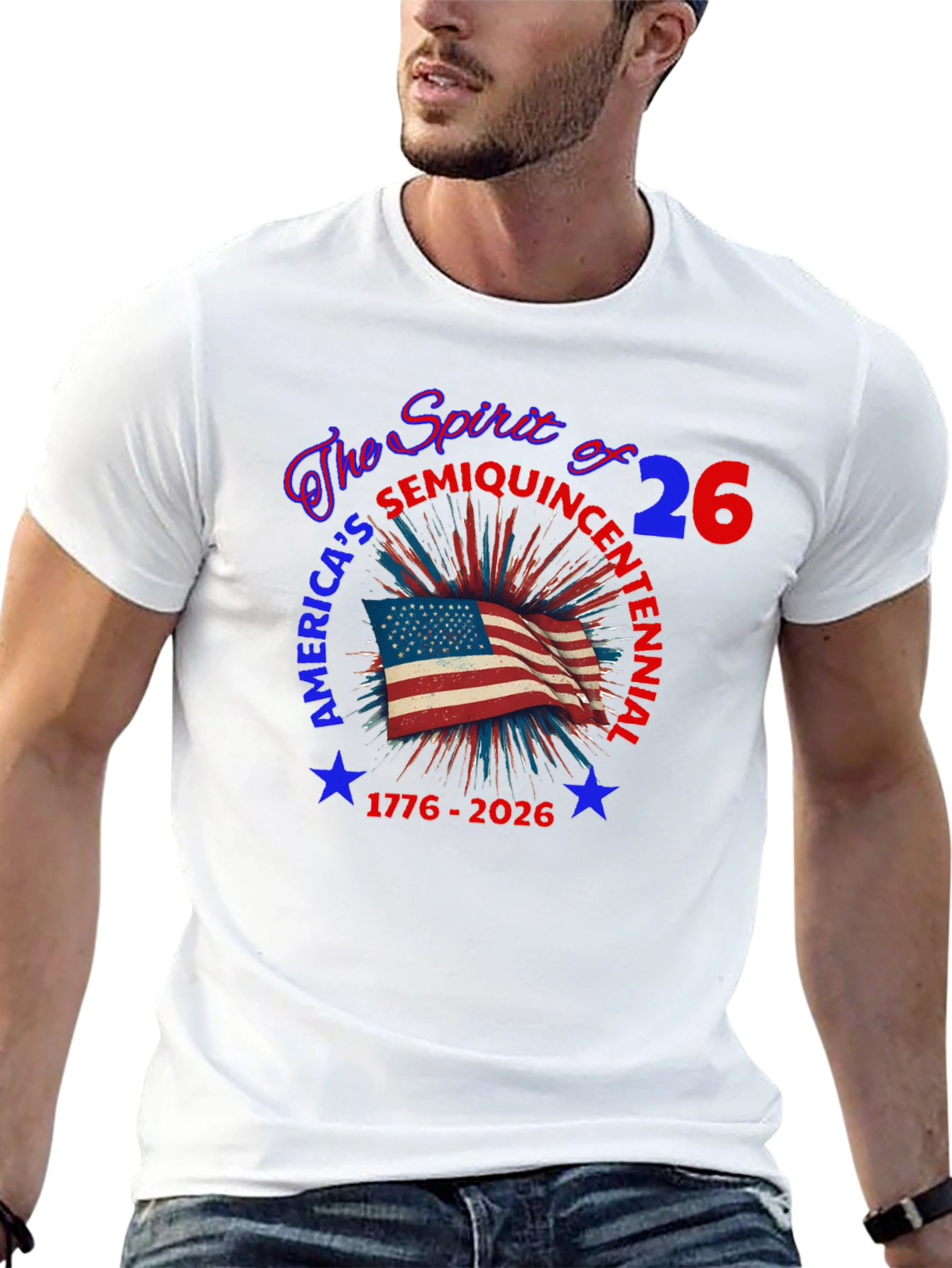 Patriotic Americas Semiquincentennial Black T-shirt