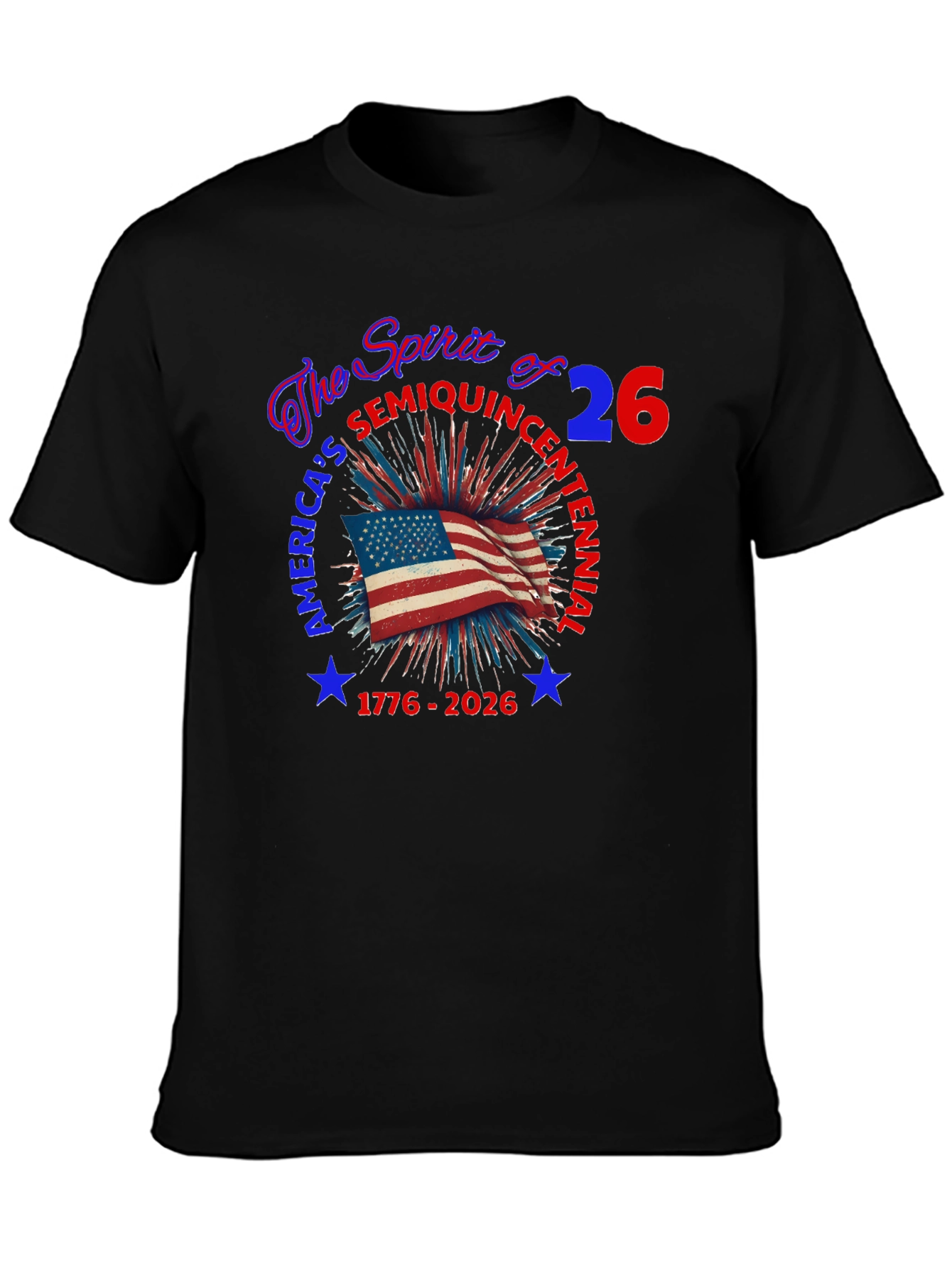 Patriotic Americas Semiquincentennial Black T-shirt