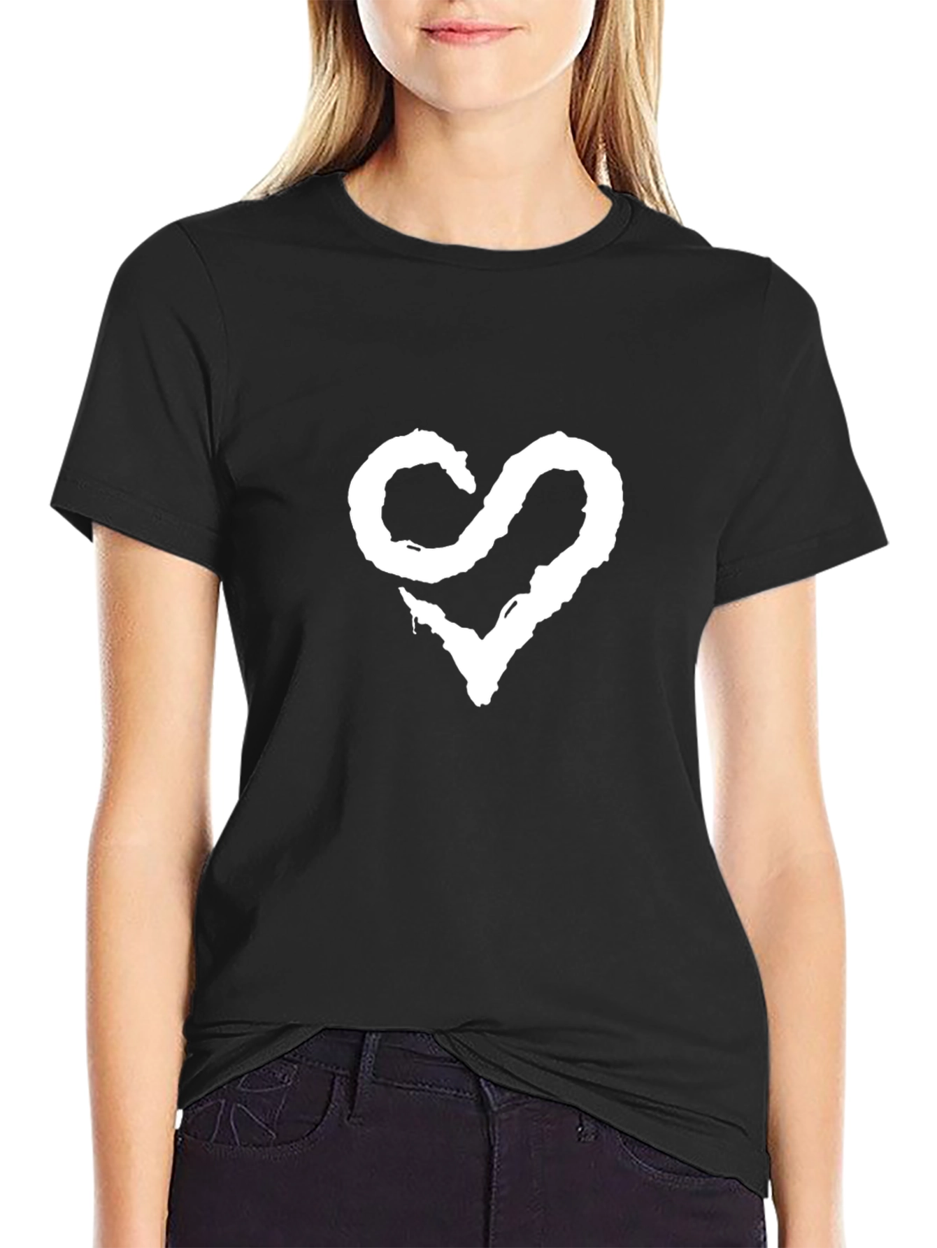 Heart Graphic Black T-Shirt