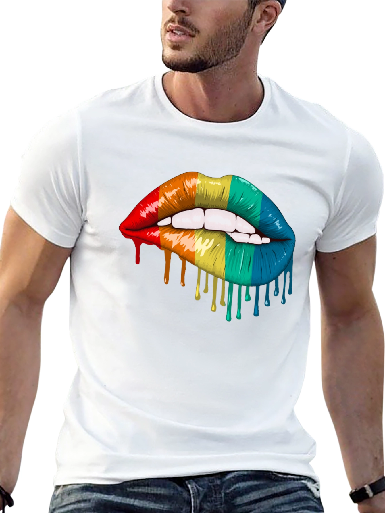 Rainbow Lips Graphic T-Shirt - Pride Tee